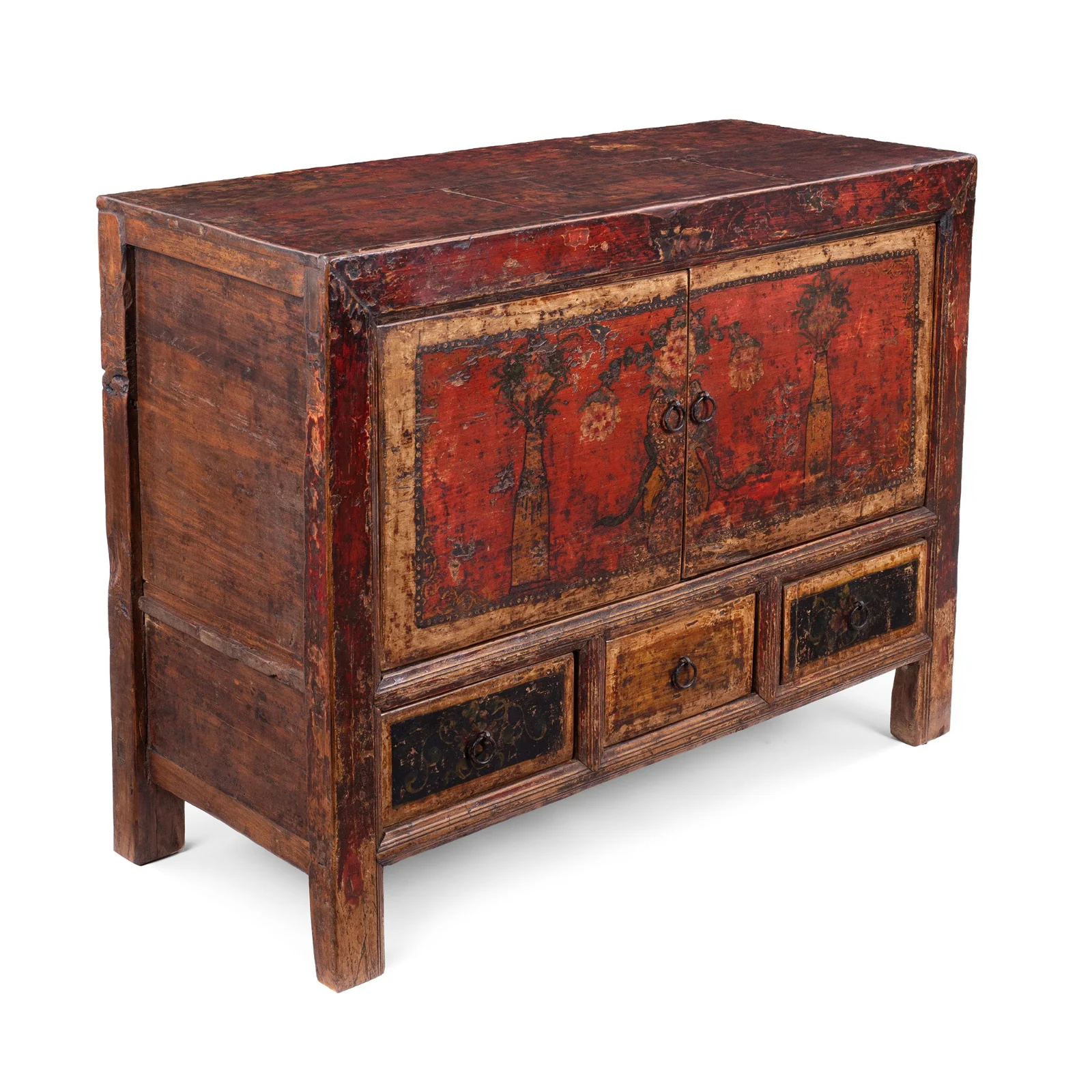 Painted 3 Drawer Sideboard From Mongolia - 19th Century - Image 10