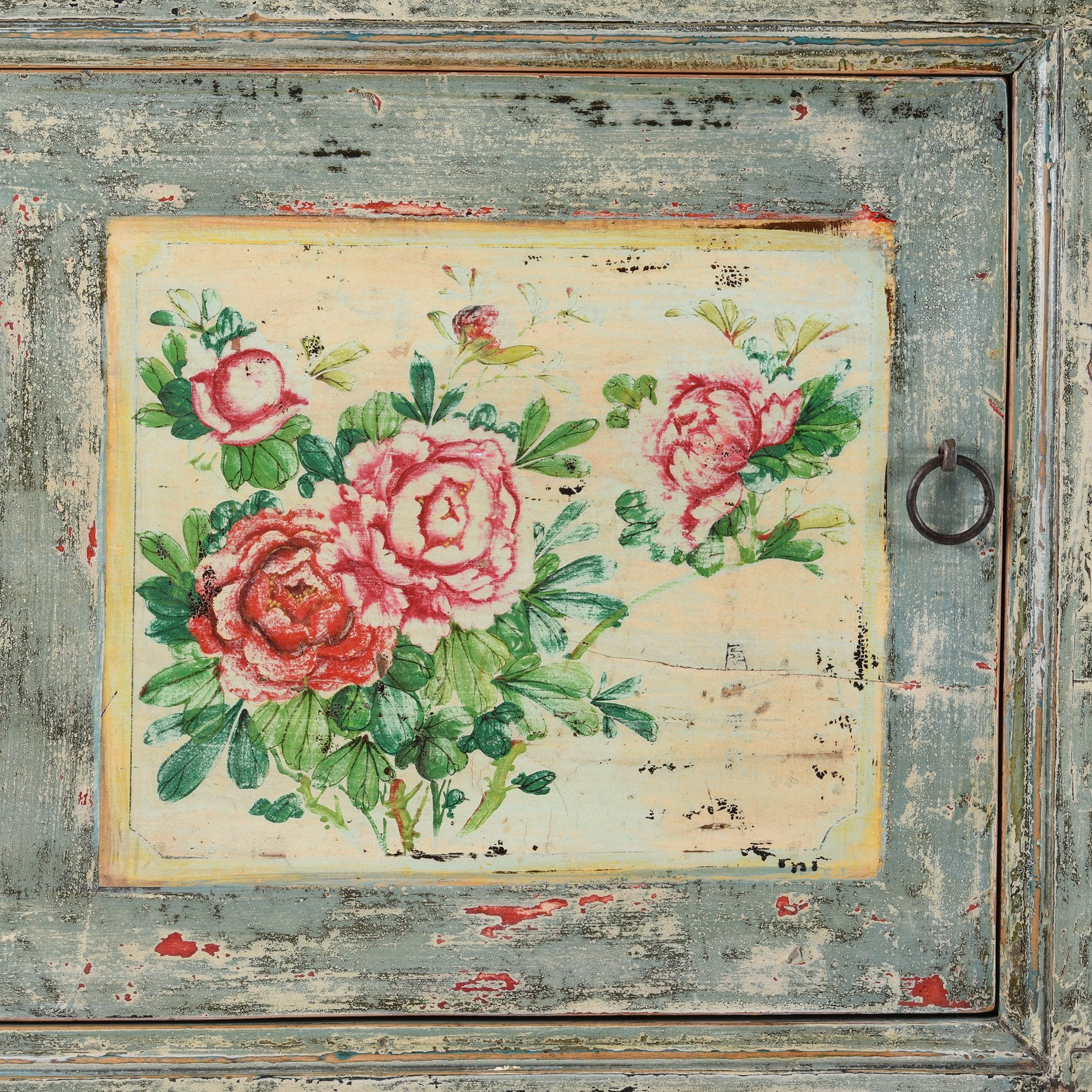2 Door Painted Mongolian Sideboard - Ca 1920 - Image 2