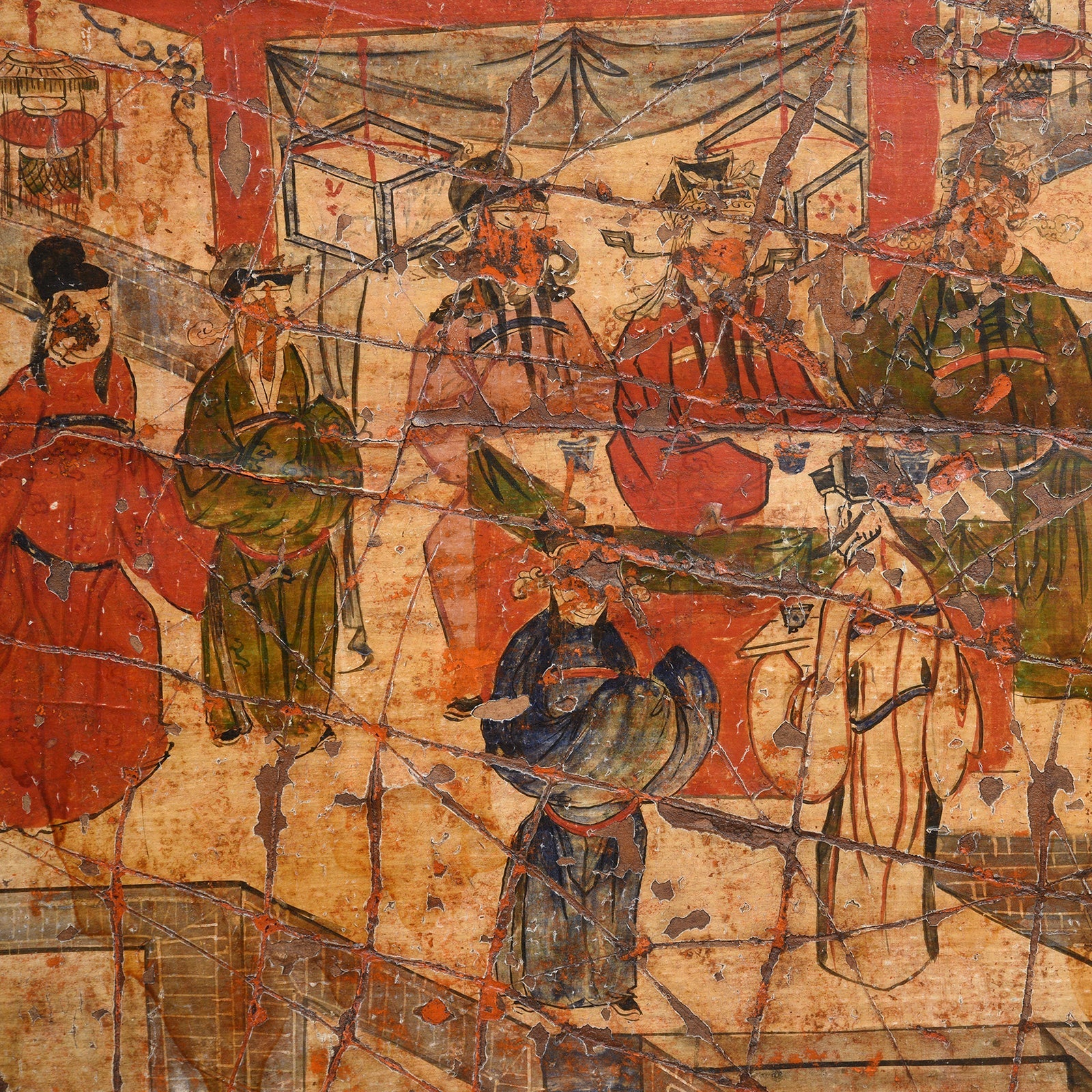 3 Door Painted Mongolian Sideboard - 19th Century - Image 8