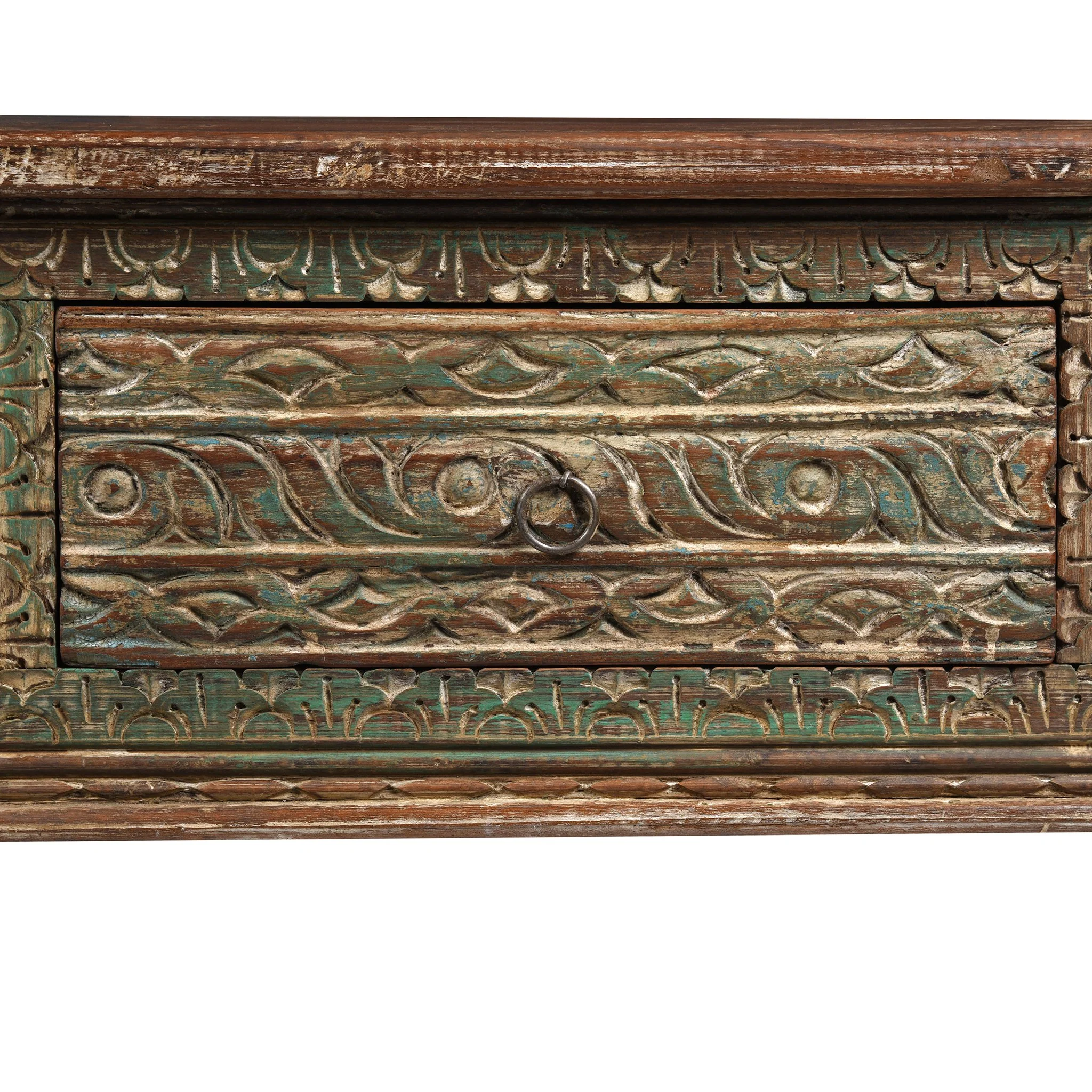 3 Drawer Painted Console Table Made From Reclaimed Teak - Image 2