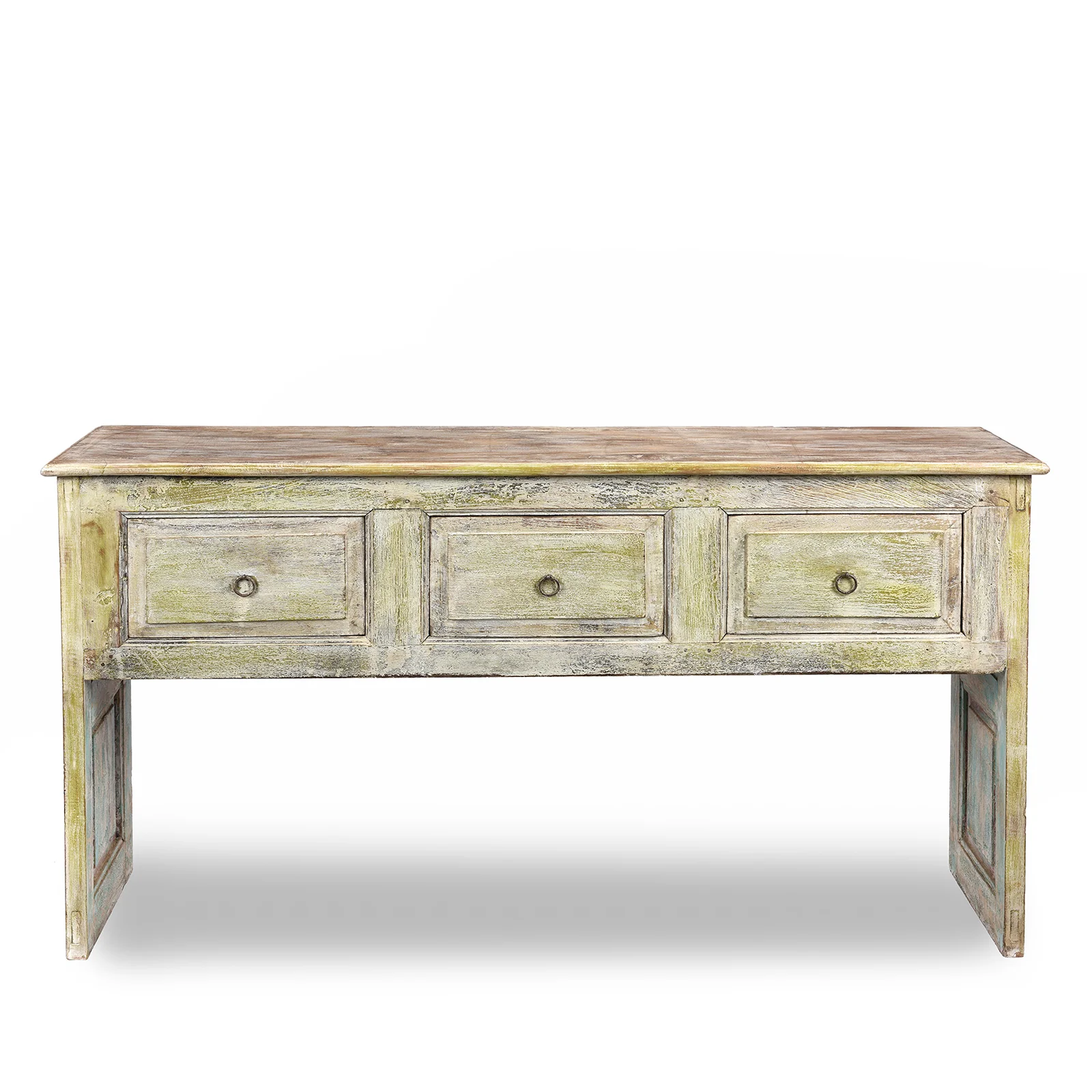 3 Drawer Painted Console Table Made From Reclaimed Teak