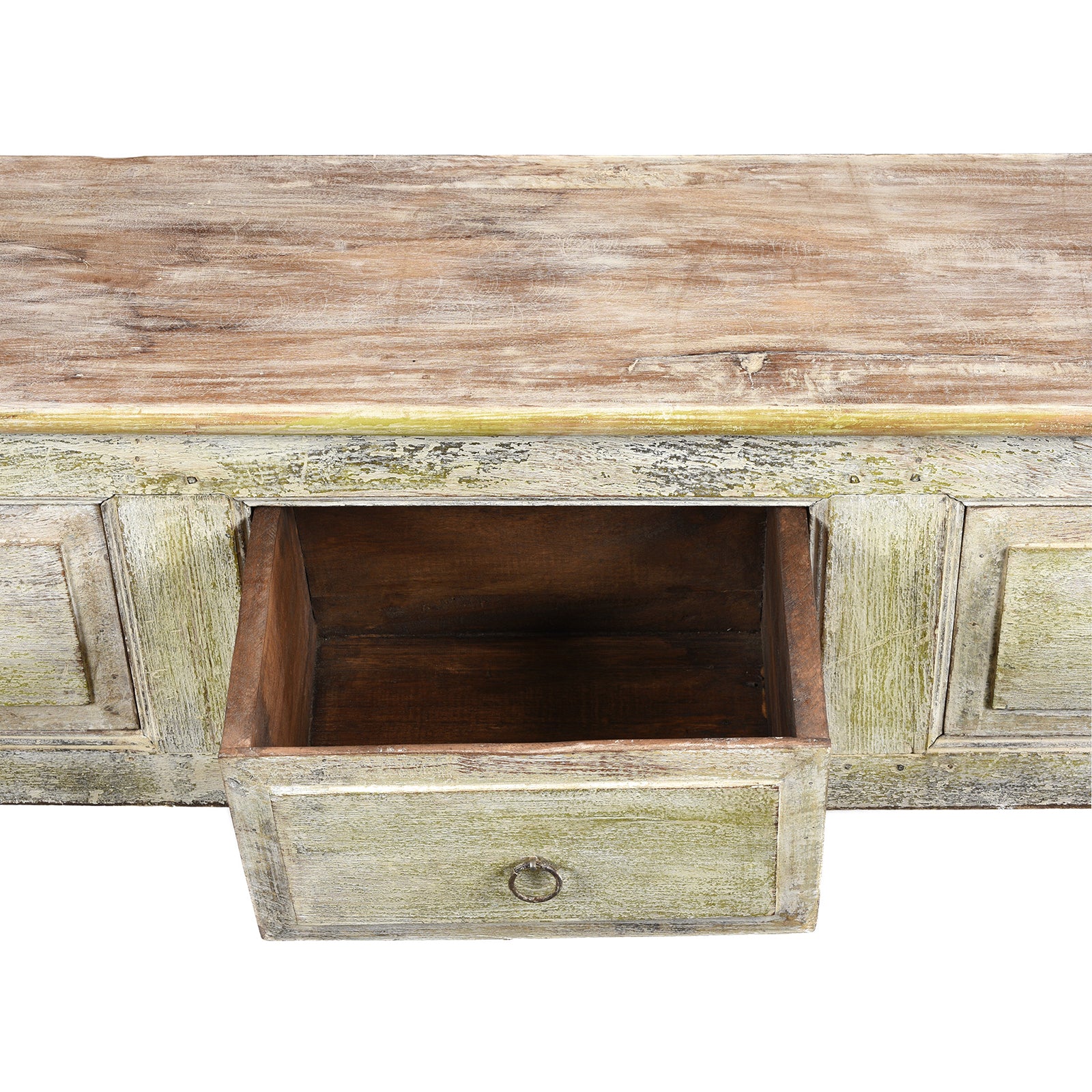 3 Drawer Painted Console Table Made From Reclaimed Teak - Image 3