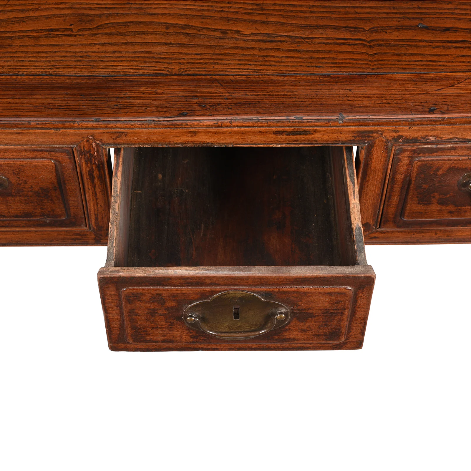 3 Drawer Red Elm Desk From Shanxi - 19thC - Image 4