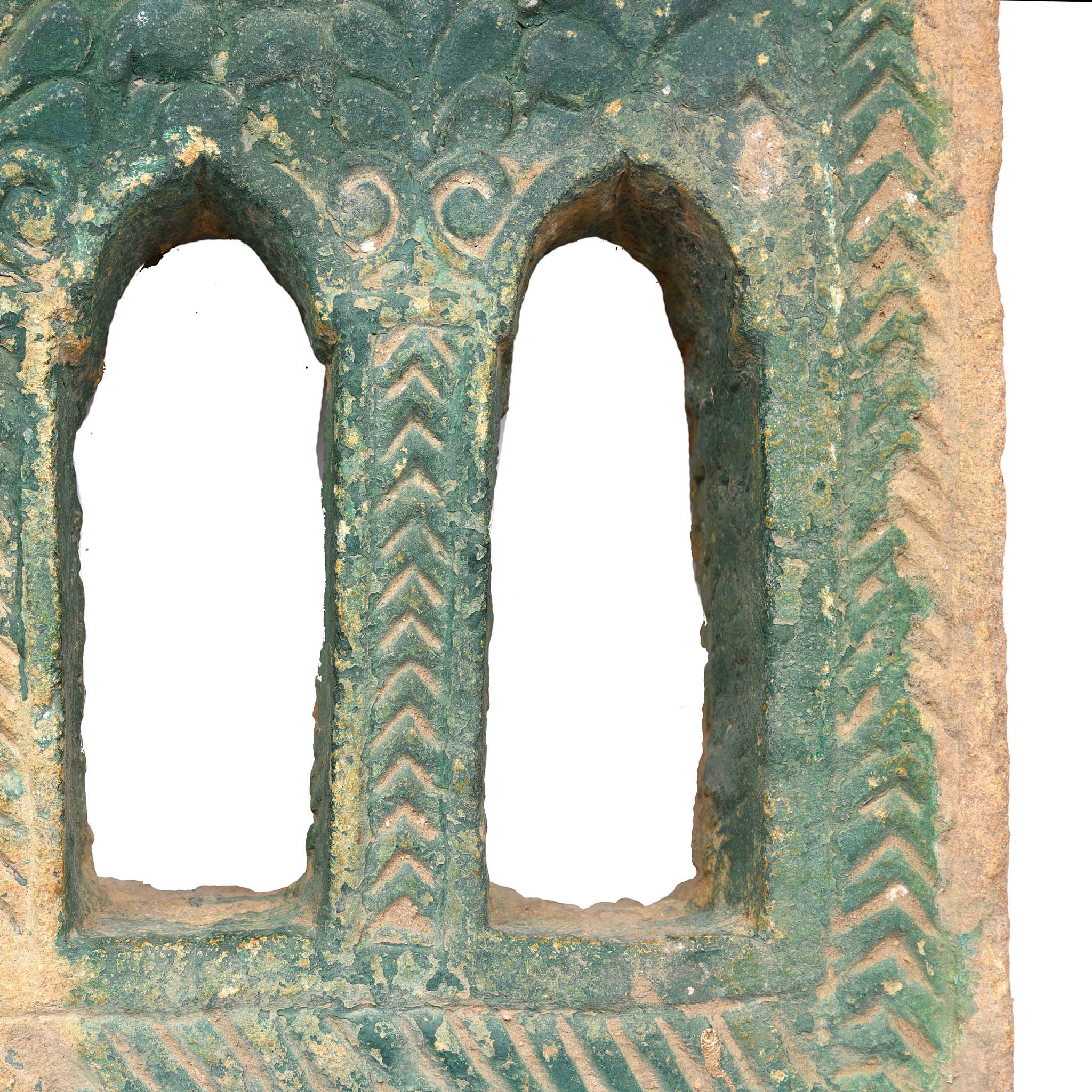 Old 3 Way Stone Lamp Niche From Jaisalmer- 19Thc - Image 4