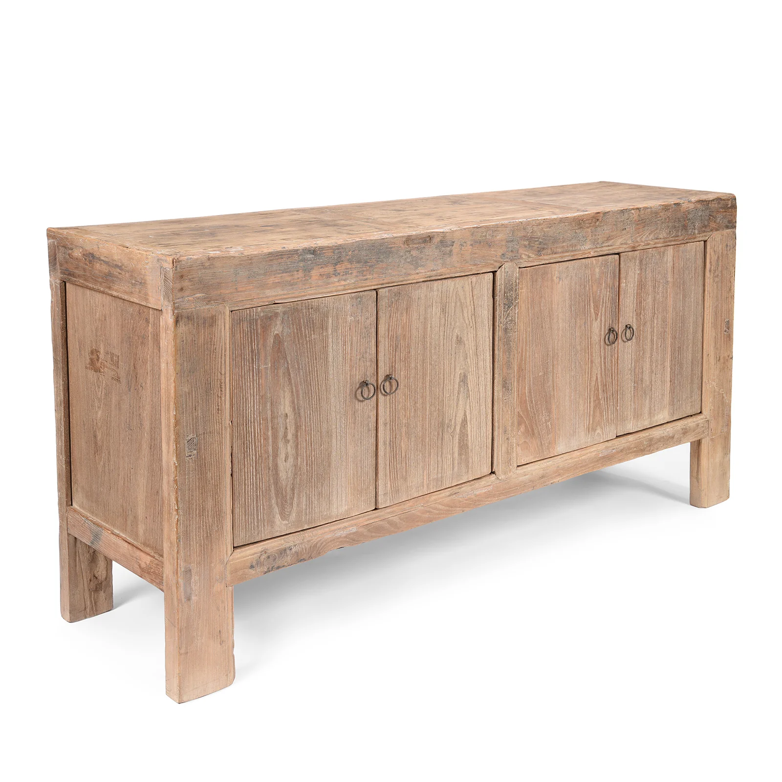 4 Door Rustic Elm Sideboard From Shanxi - 19thC - Image 5