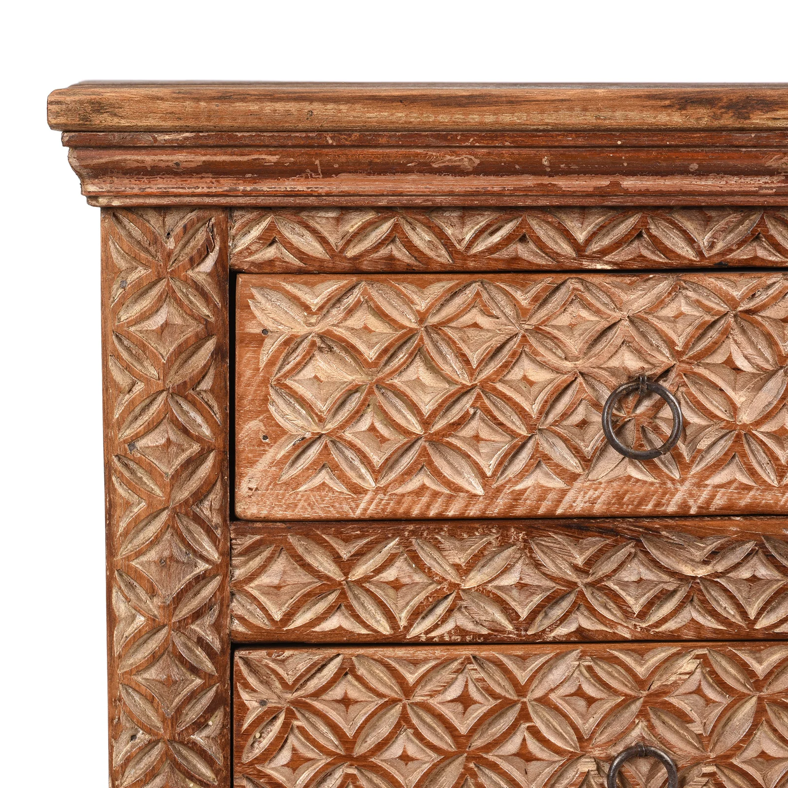 4 Drawer Bedside Cabinet Made From Reclaimed Teak - Image 2