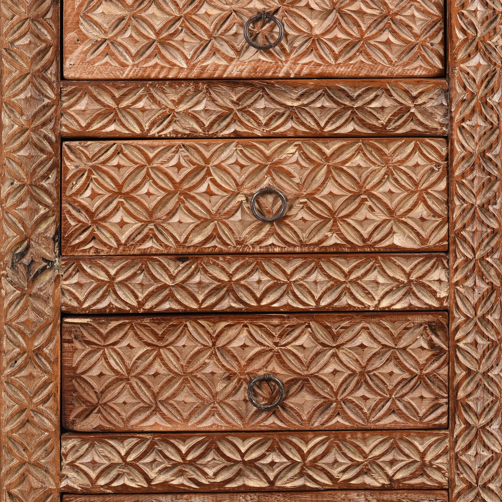 4 Drawer Bedside Cabinet Made From Reclaimed Teak - Image 4