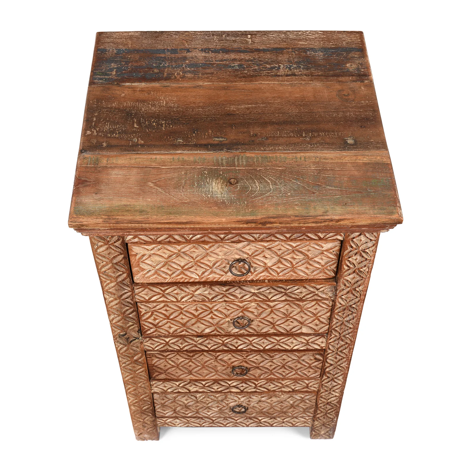 4 Drawer Bedside Cabinet Made From Reclaimed Teak - Image 6
