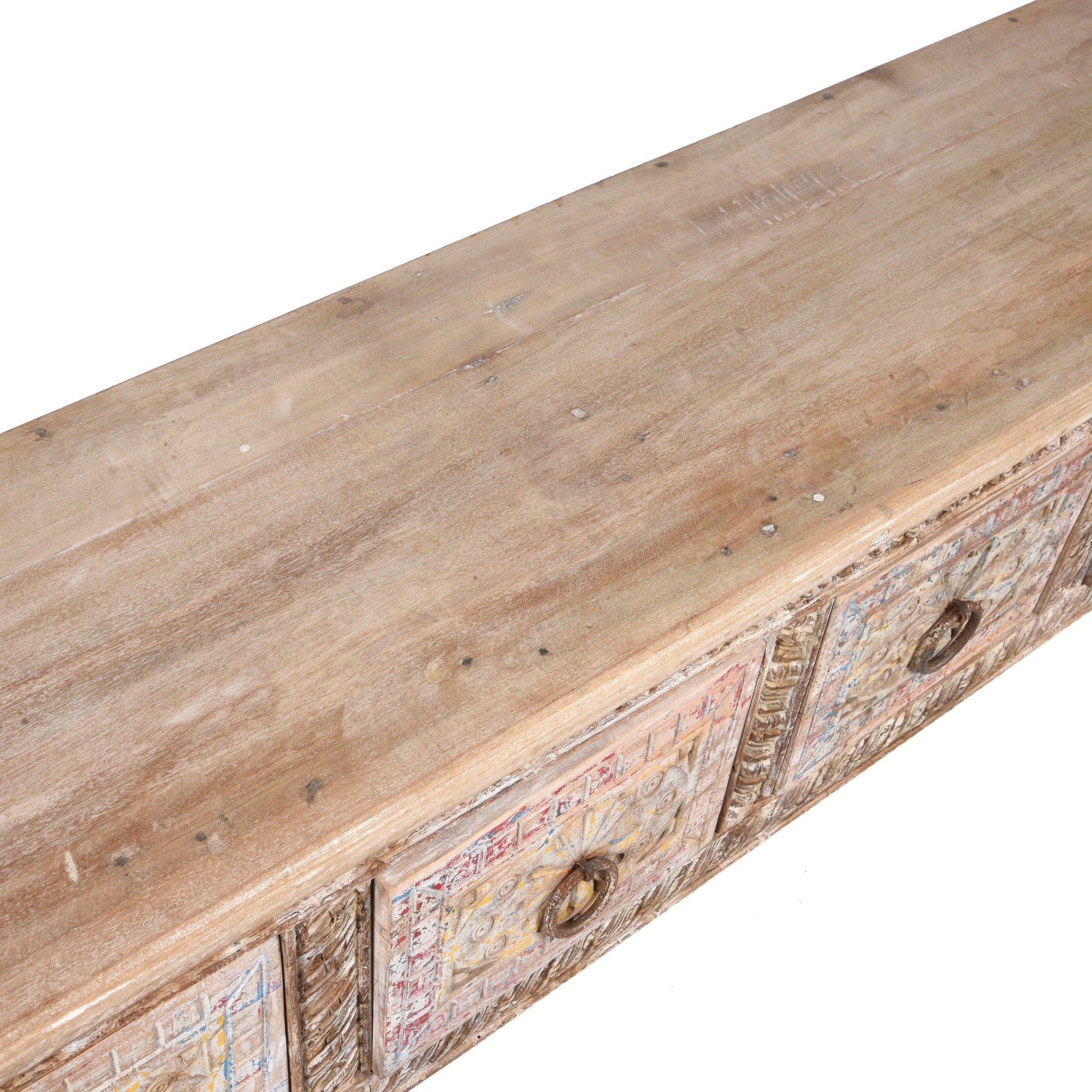 4 Drawer Painted Console Table Made From Reclaimed Teak - Image 5