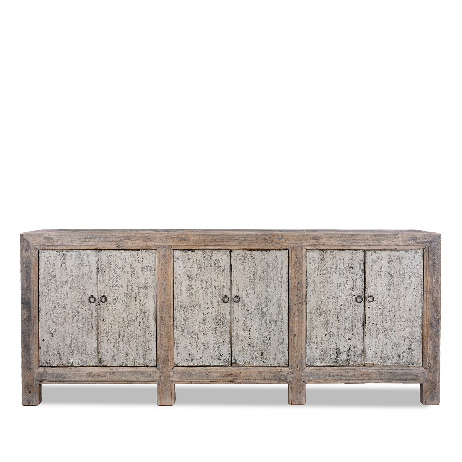 Painted 6 Door Mongolian Sideboard Made From Old Wood