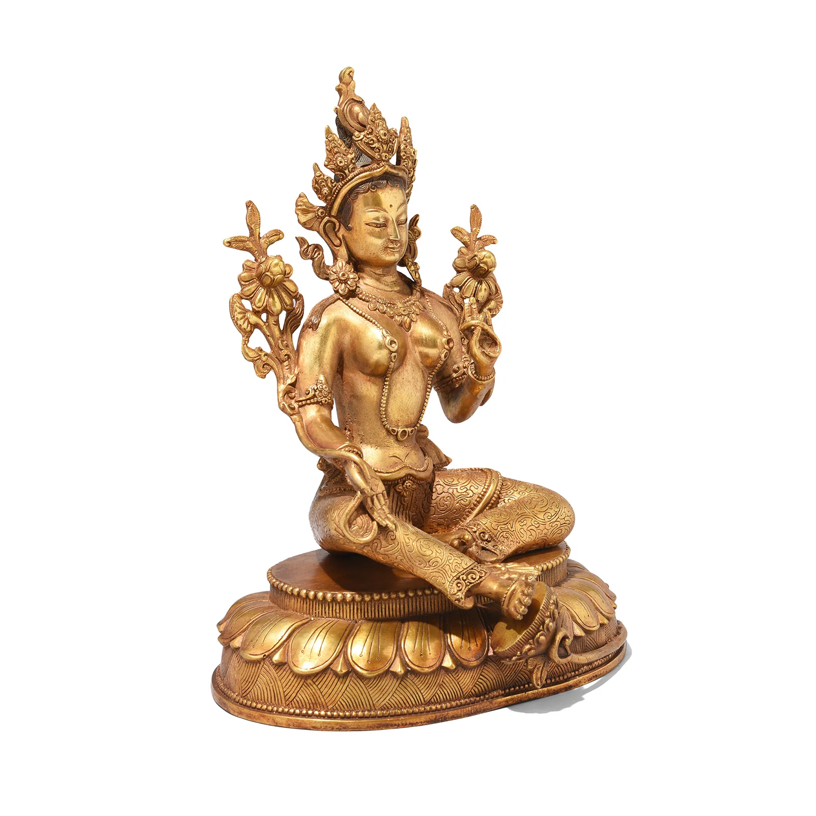 Small Gilt Bronze Statue Of The Tibetan Goddess Tara - Image 3