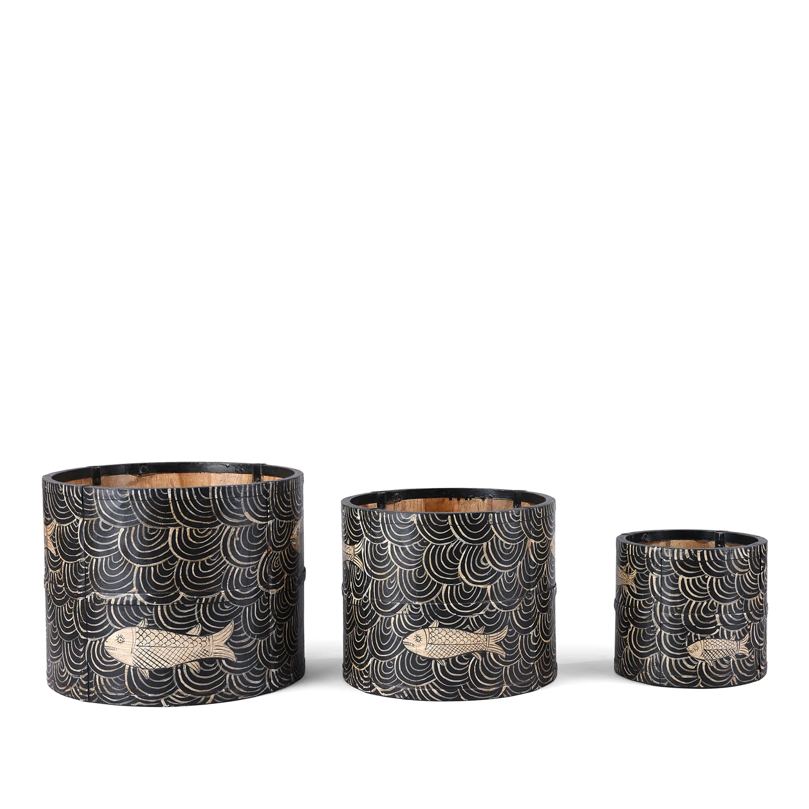 Painted Grain Measure Planter - Fish - Image 3