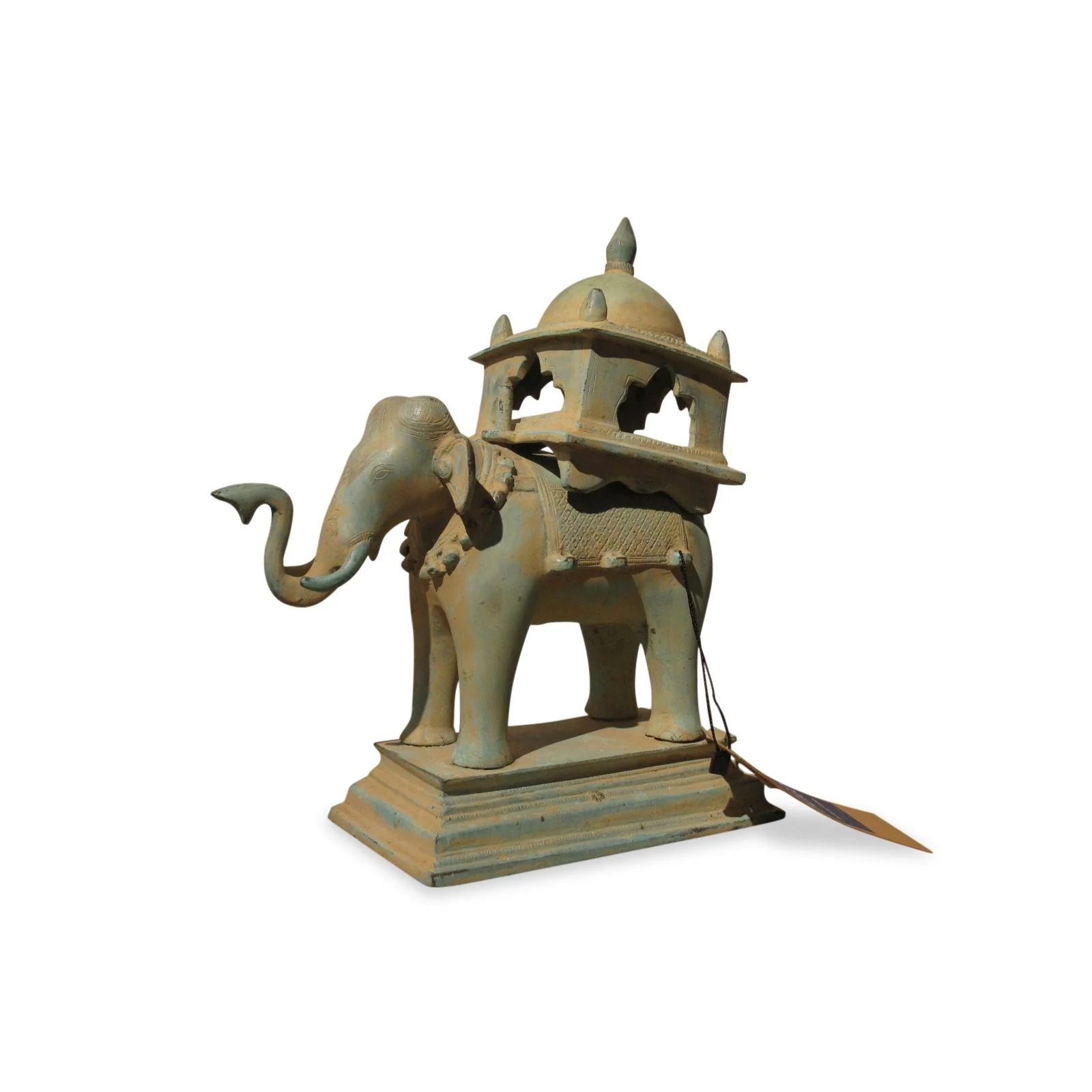 Verdigris Brass Elephant Statue from Andra Pradesh - Image 2