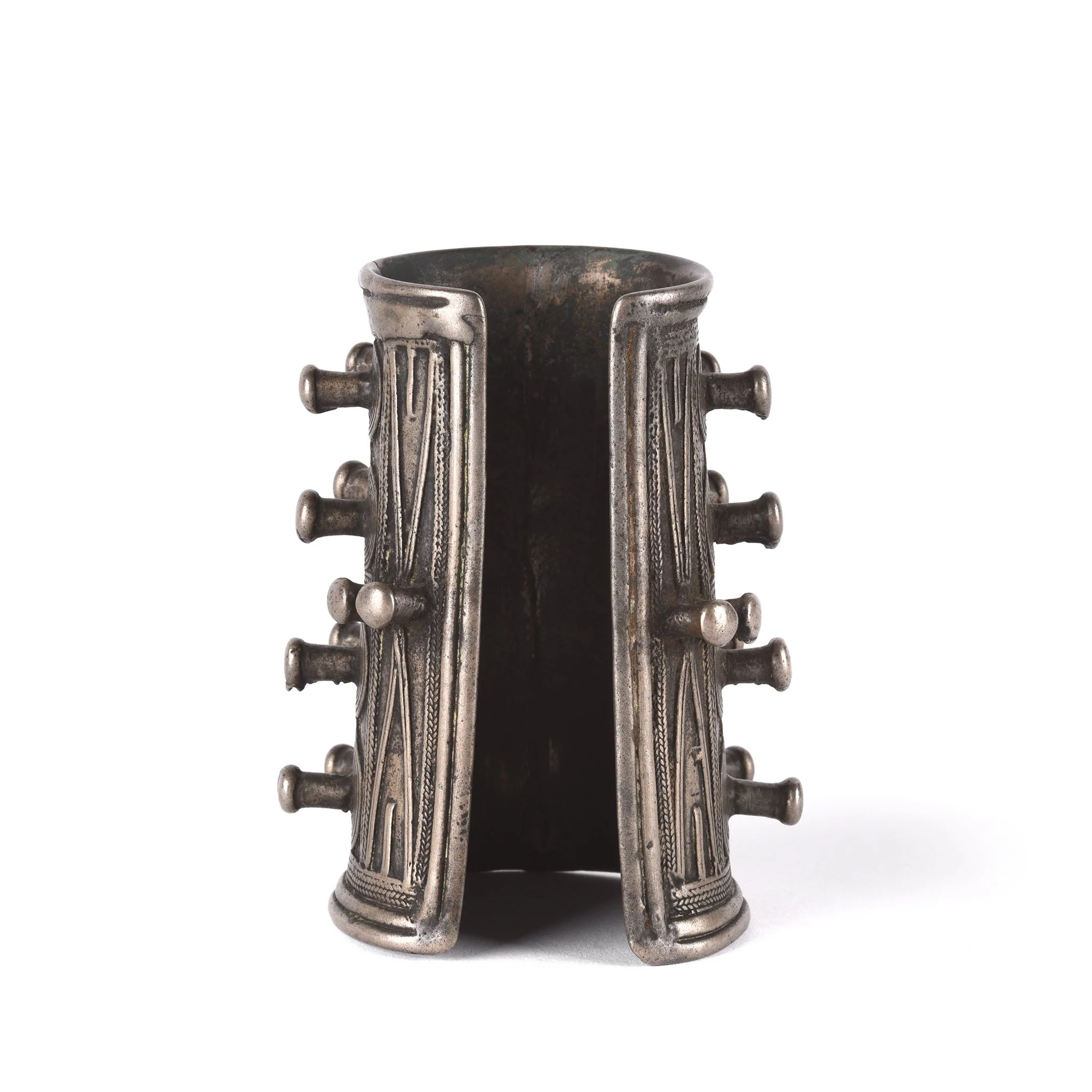 White Metal Tribal Bangle From Nagaland - Ca 1900 - Image 2