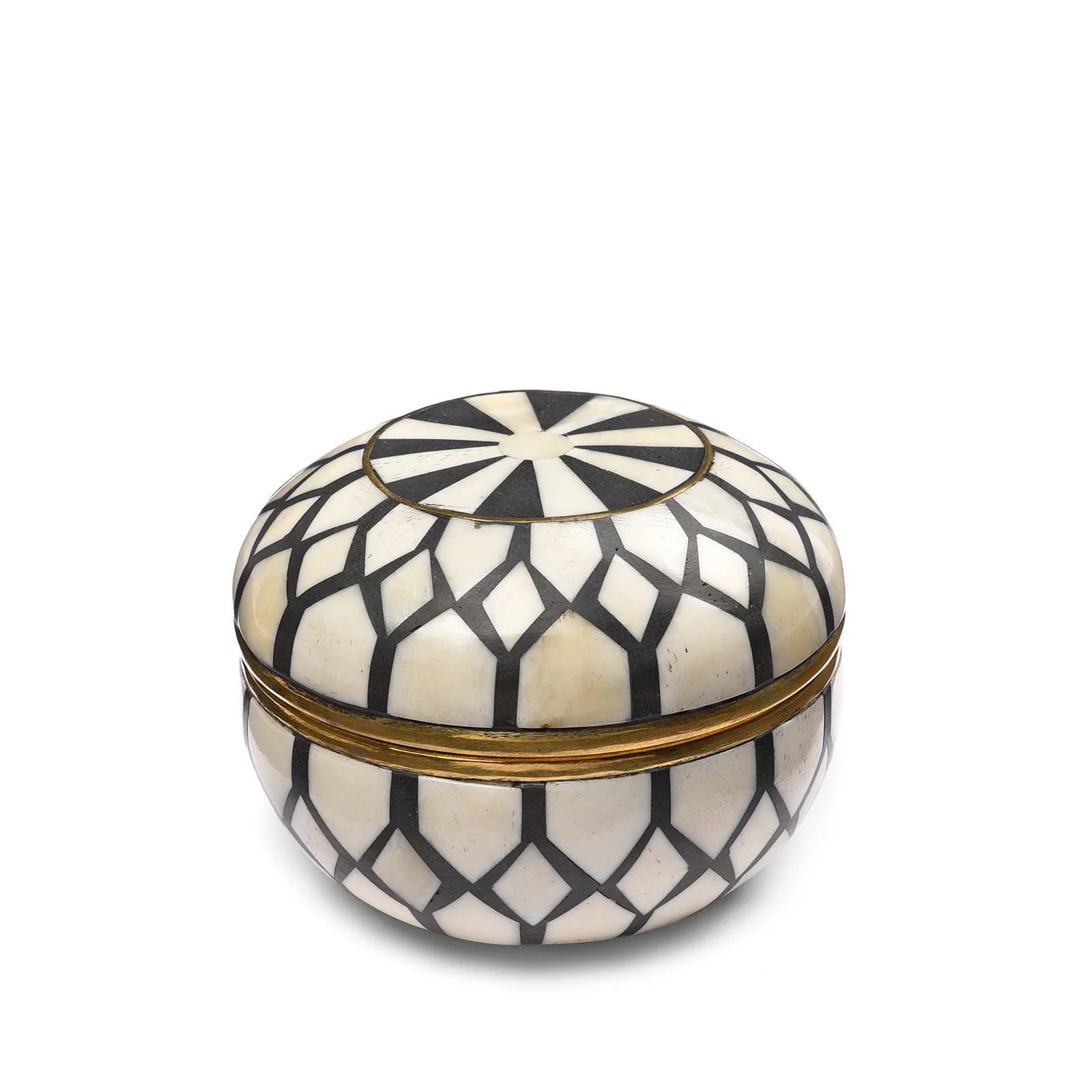 Bone Inlay & Brass Mughal Style Box - Image 2