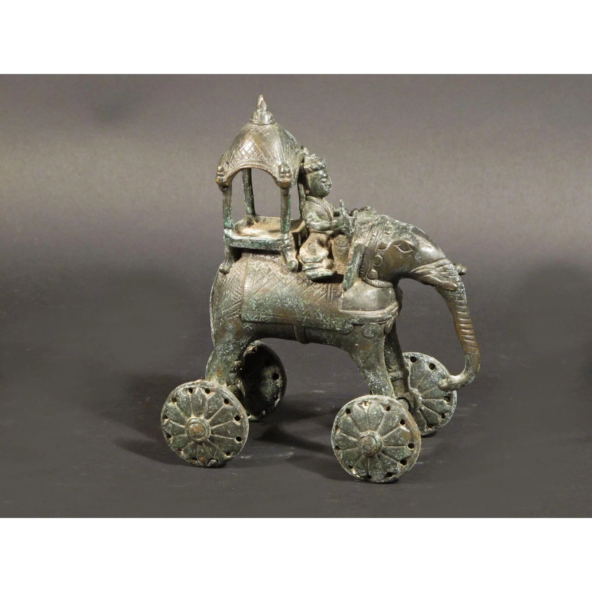 Bronze Elephant & Mahout - 19thC