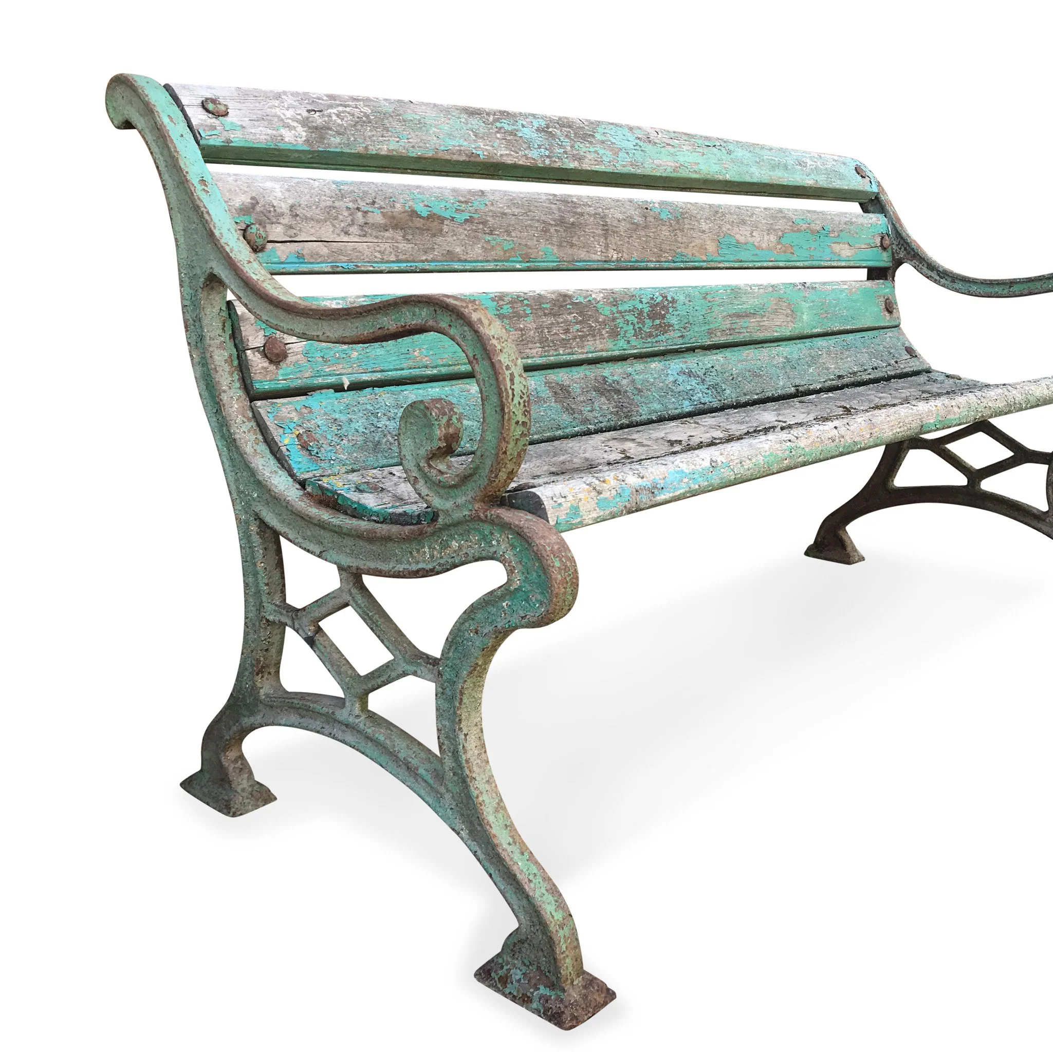 Old Cast Iron Garden Bench - Early 20thC - Image 3