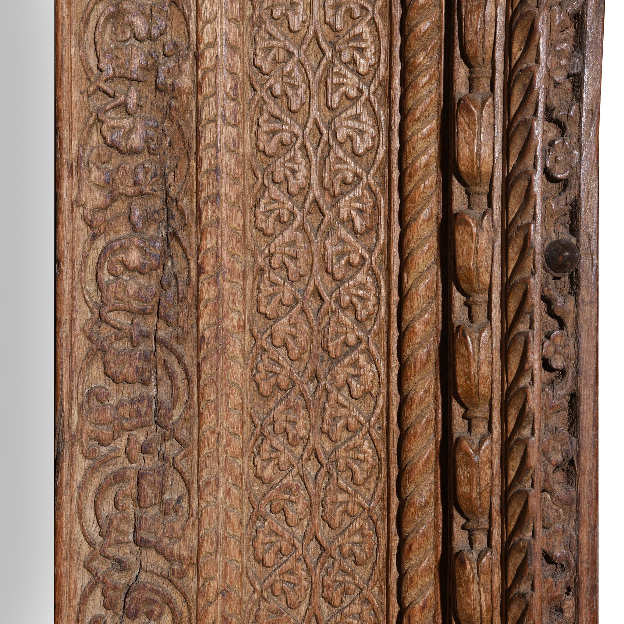 Old Indian Carved Doorway Mirror from Rajasthan - 18thC - Image 2