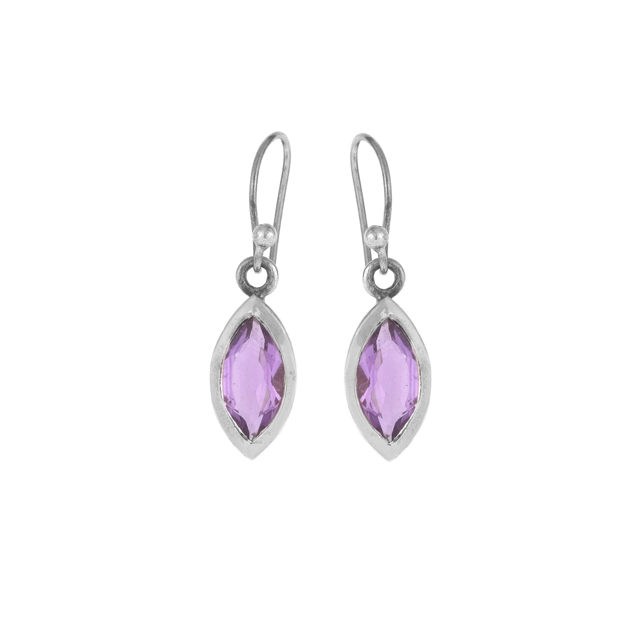 Amethyst And Silver Earrings