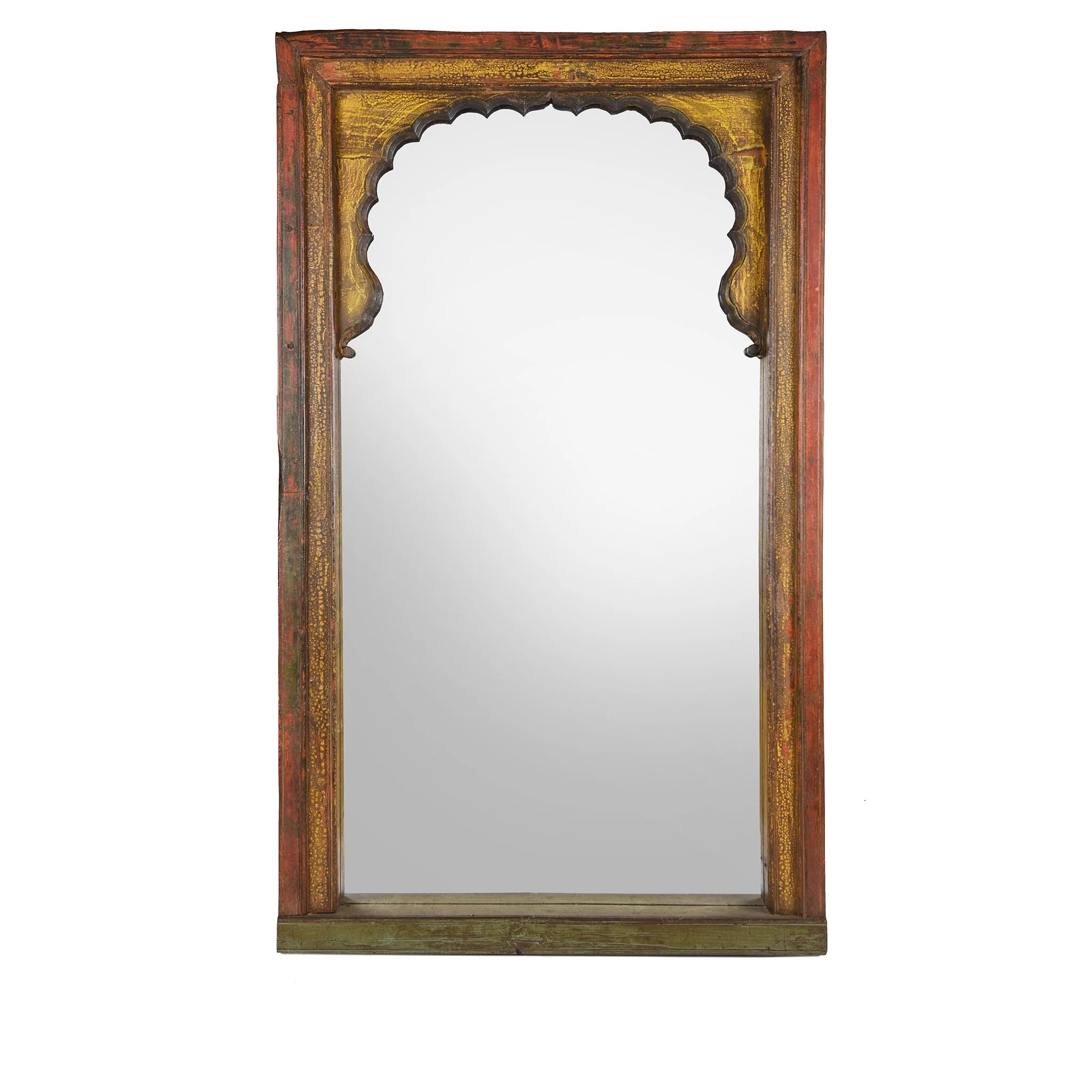 Mirror Made From An Old Indian Painted Window - 19thC