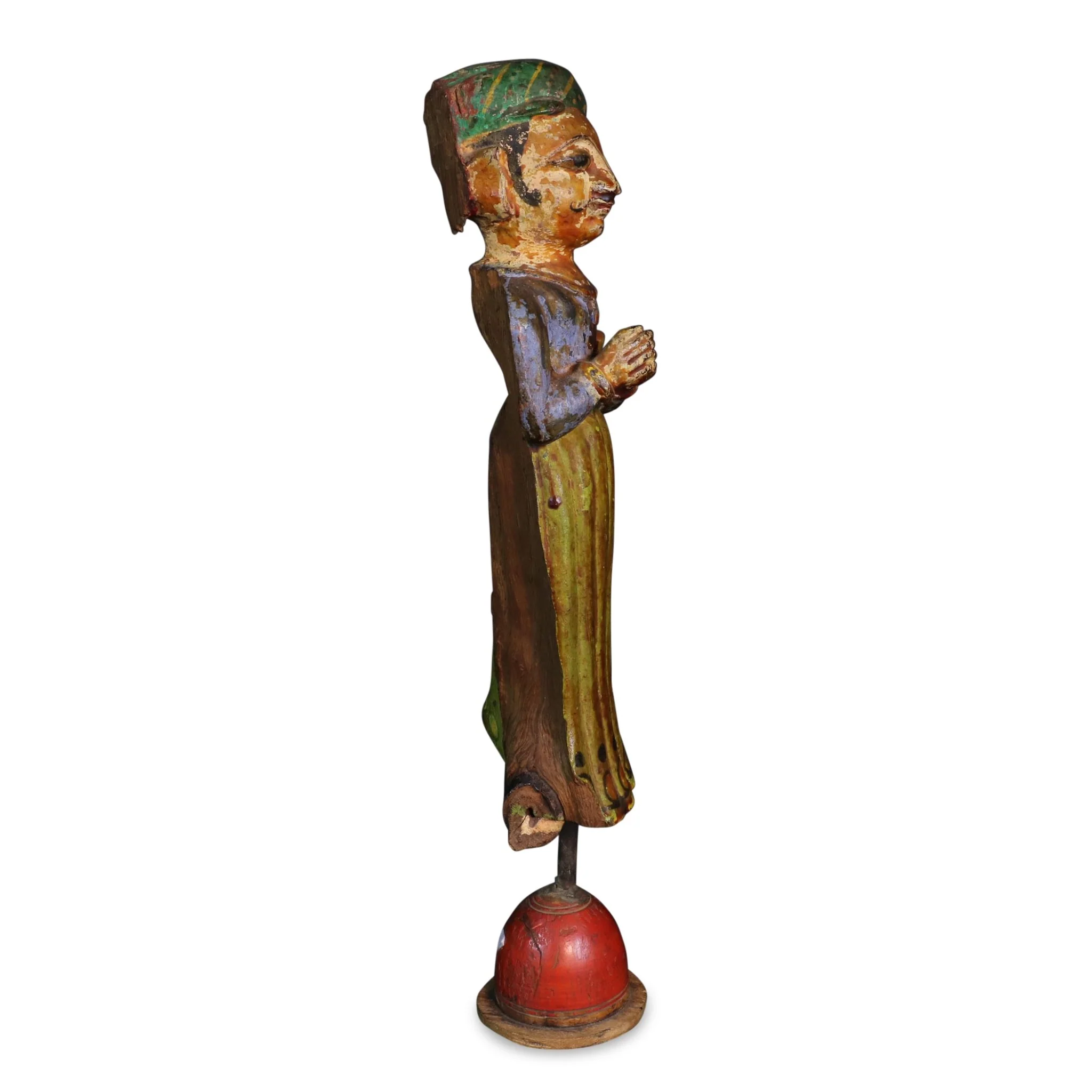 Painted Wooden Figure From Pratapgargh - 19thC - Image 6
