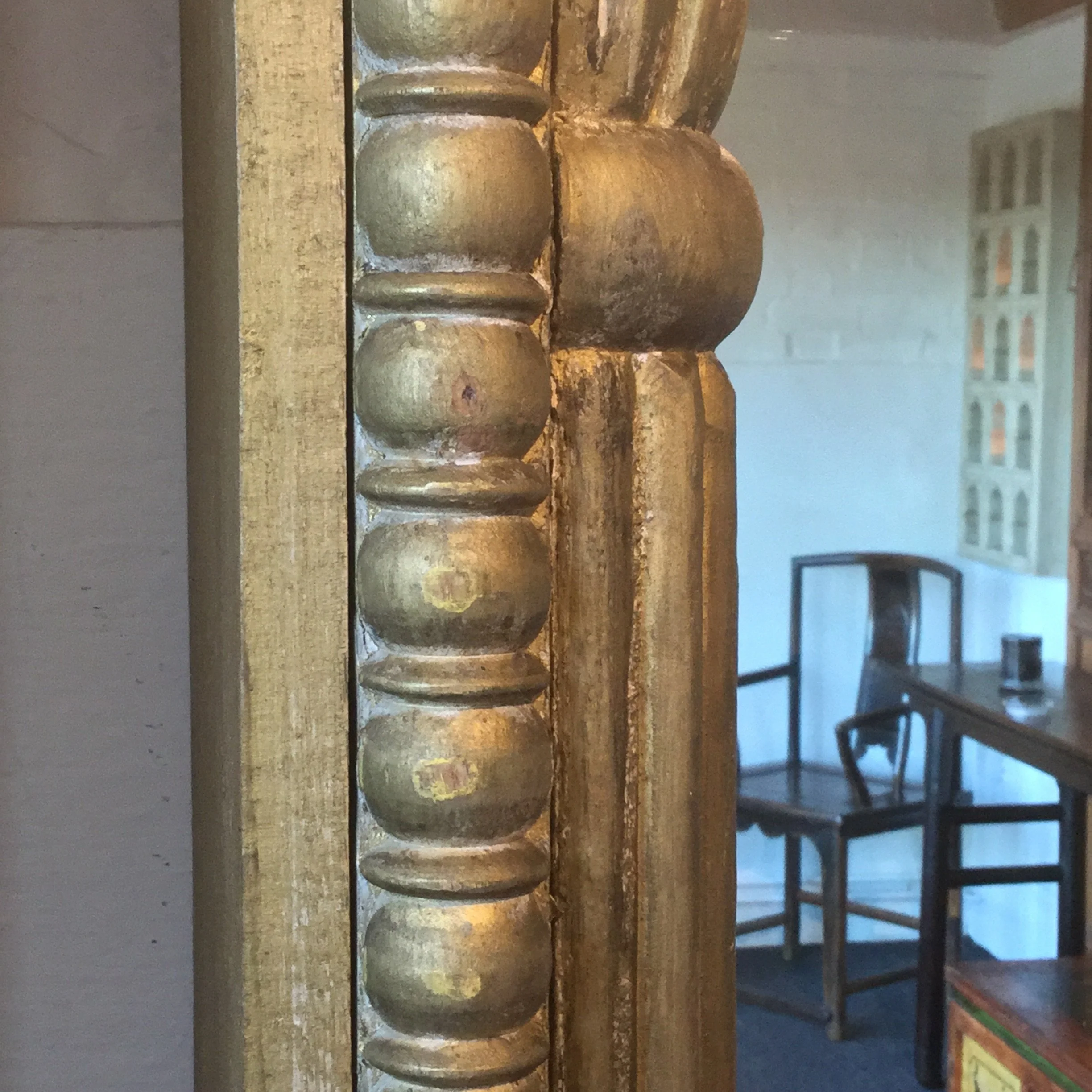 Carved Indian Mango Mirror From Rajasthan - Image 5