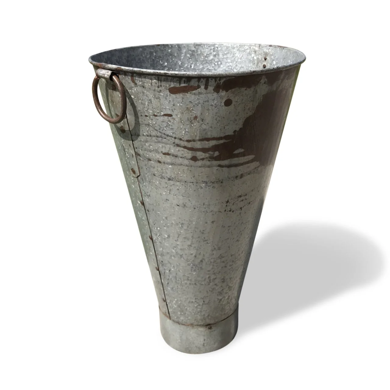 Old Galvanised Iron Tapered Bucket From Rajasthan