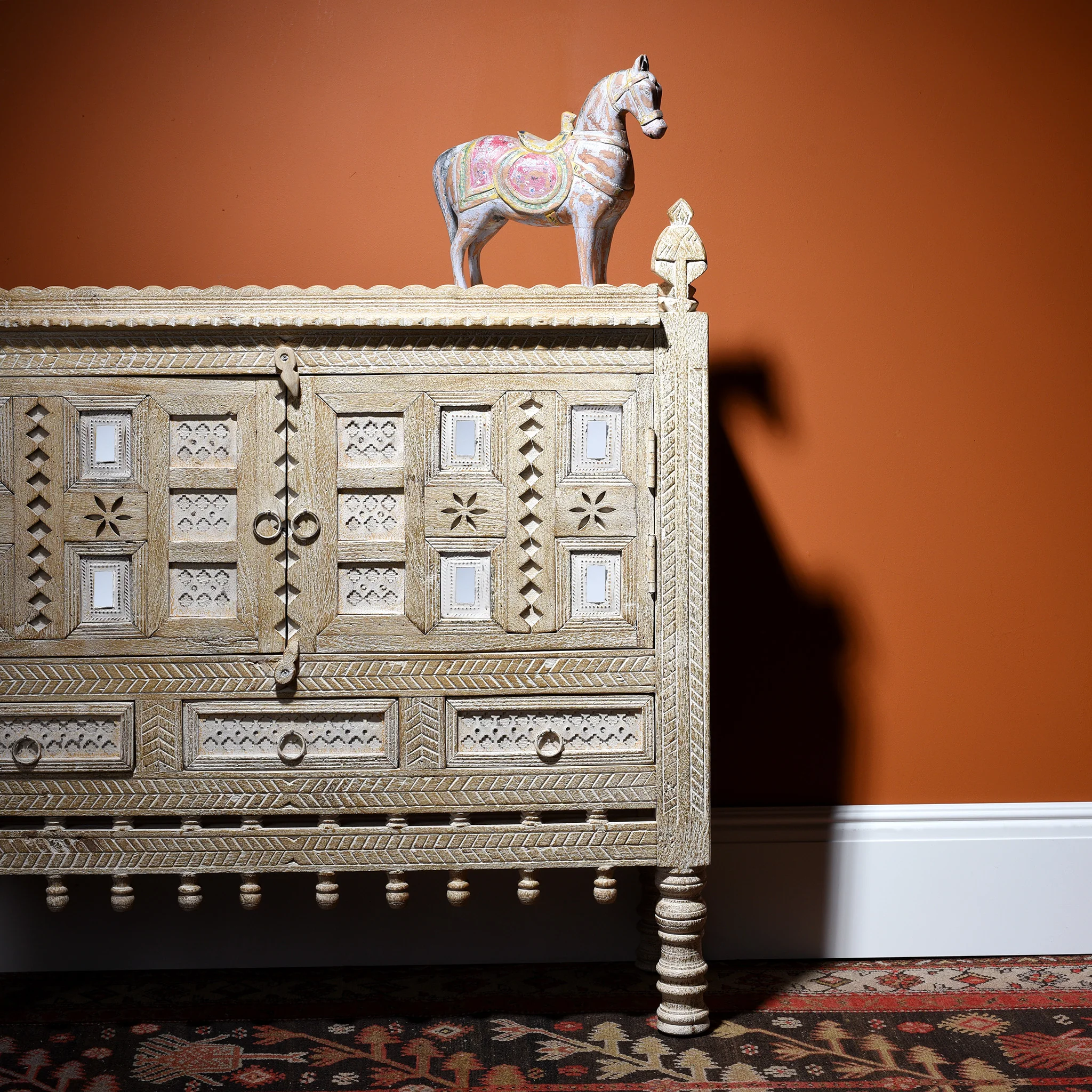 Kutchi Carved Damchiya Sideboard - Image 2