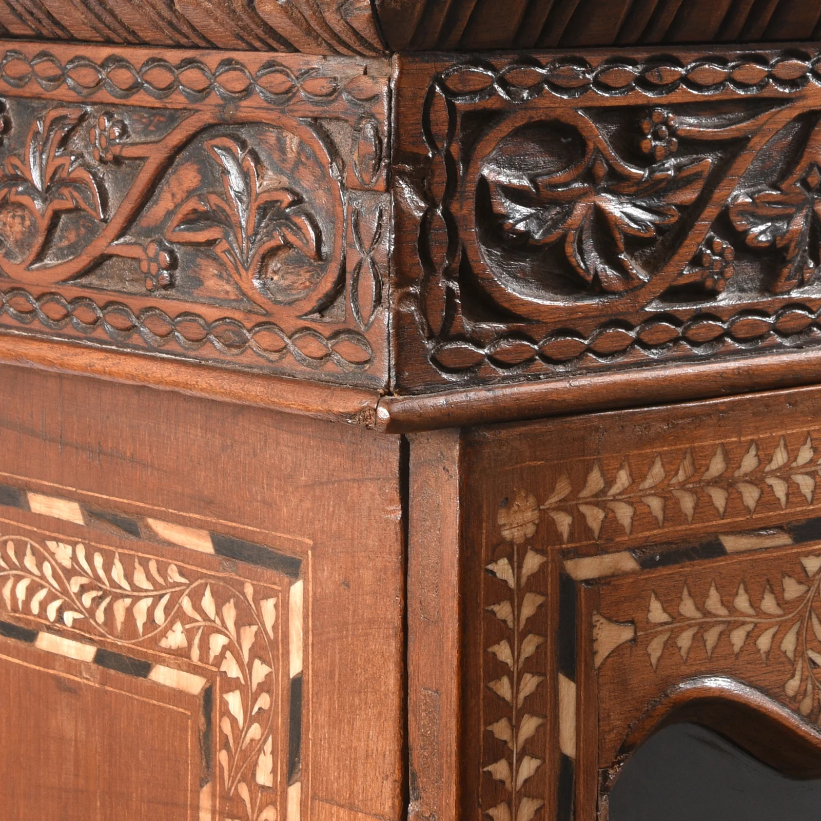 Anglo Indian Bone Inlay Glazed Cabinet - 19th Century - Image 11
