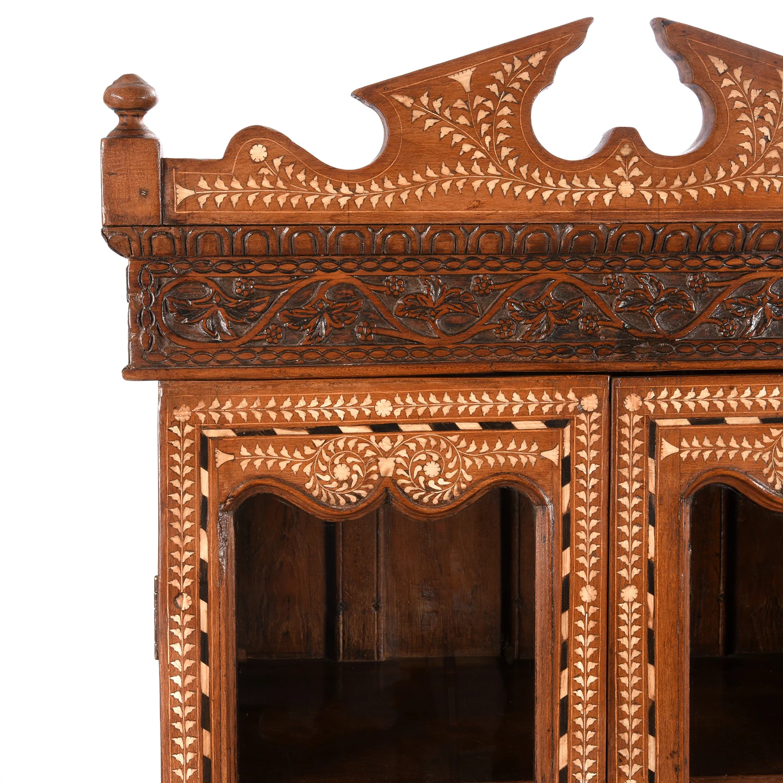 Anglo Indian Bone Inlay Glazed Cabinet - 19th Century - Image 2