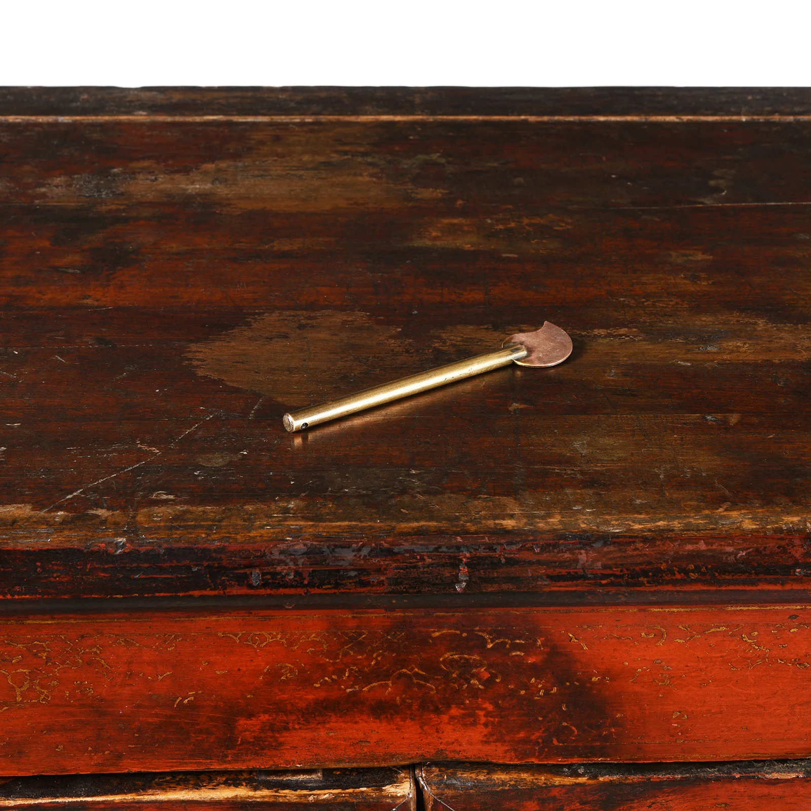 Chinese Gilt Red Lacquer Cabinet From Gansu - 19thC - Image 10