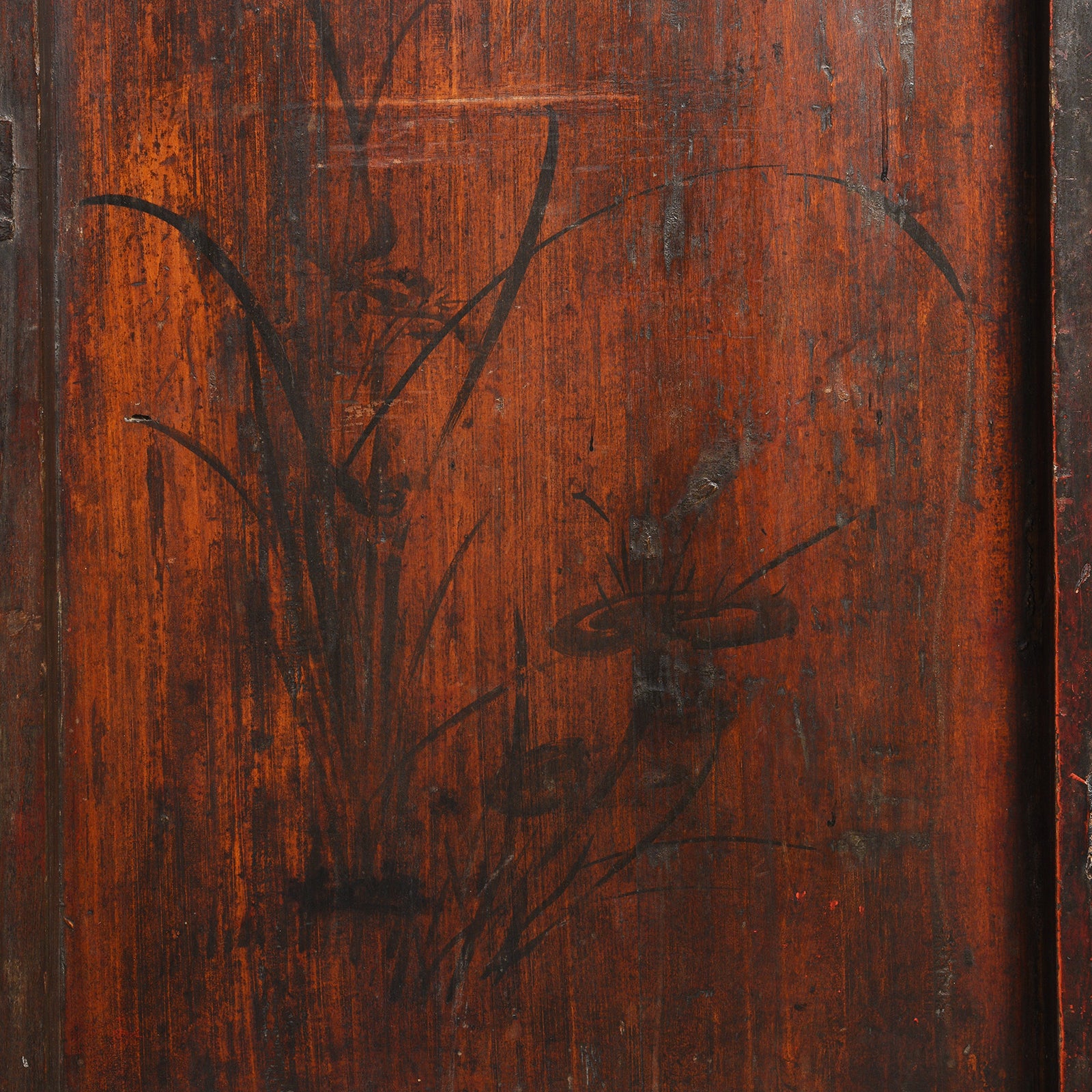 Chinese Gilt Red Lacquer Cabinet From Gansu - 19thC - Image 11