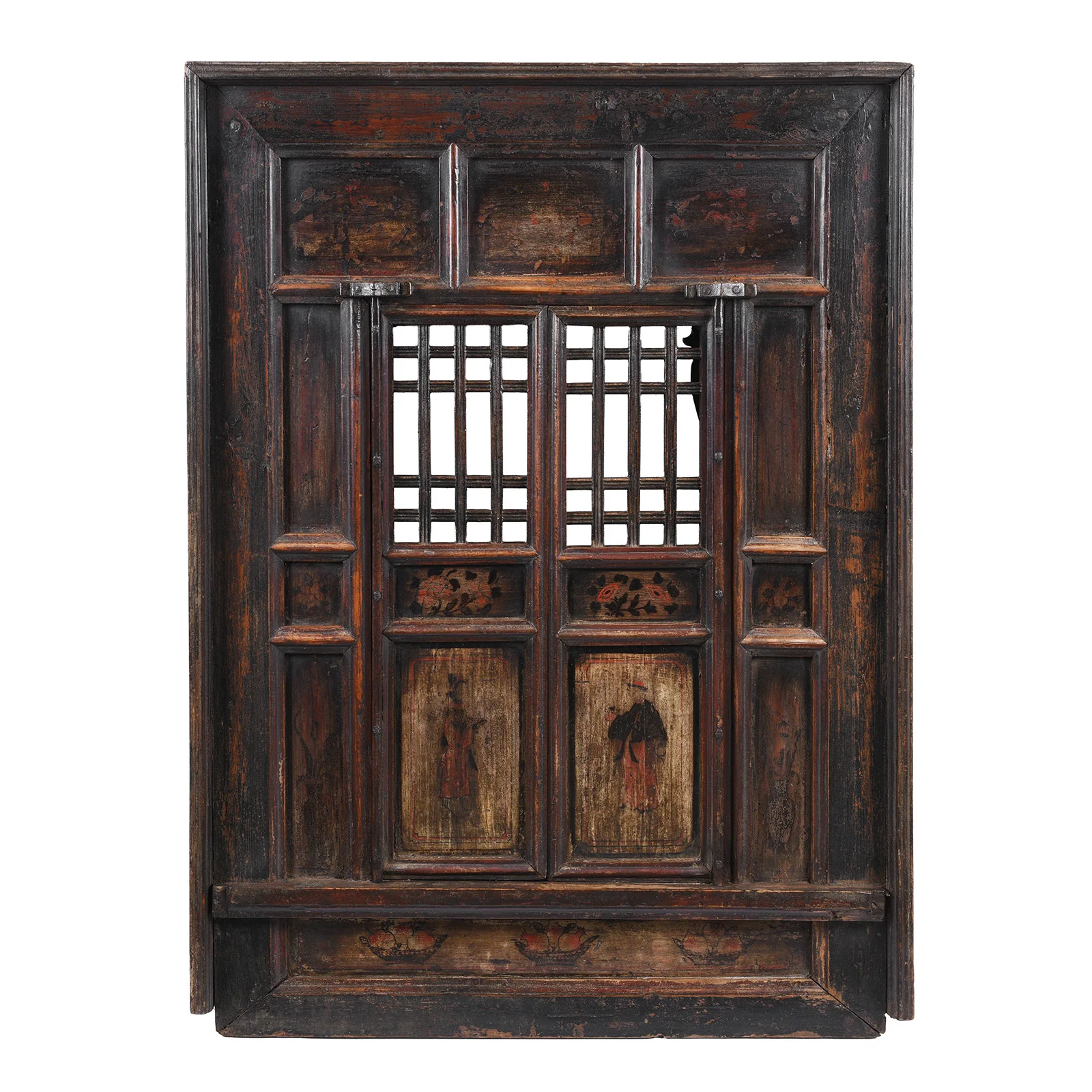 Chinese Painted lattice Window From Shanxi - 19th Century