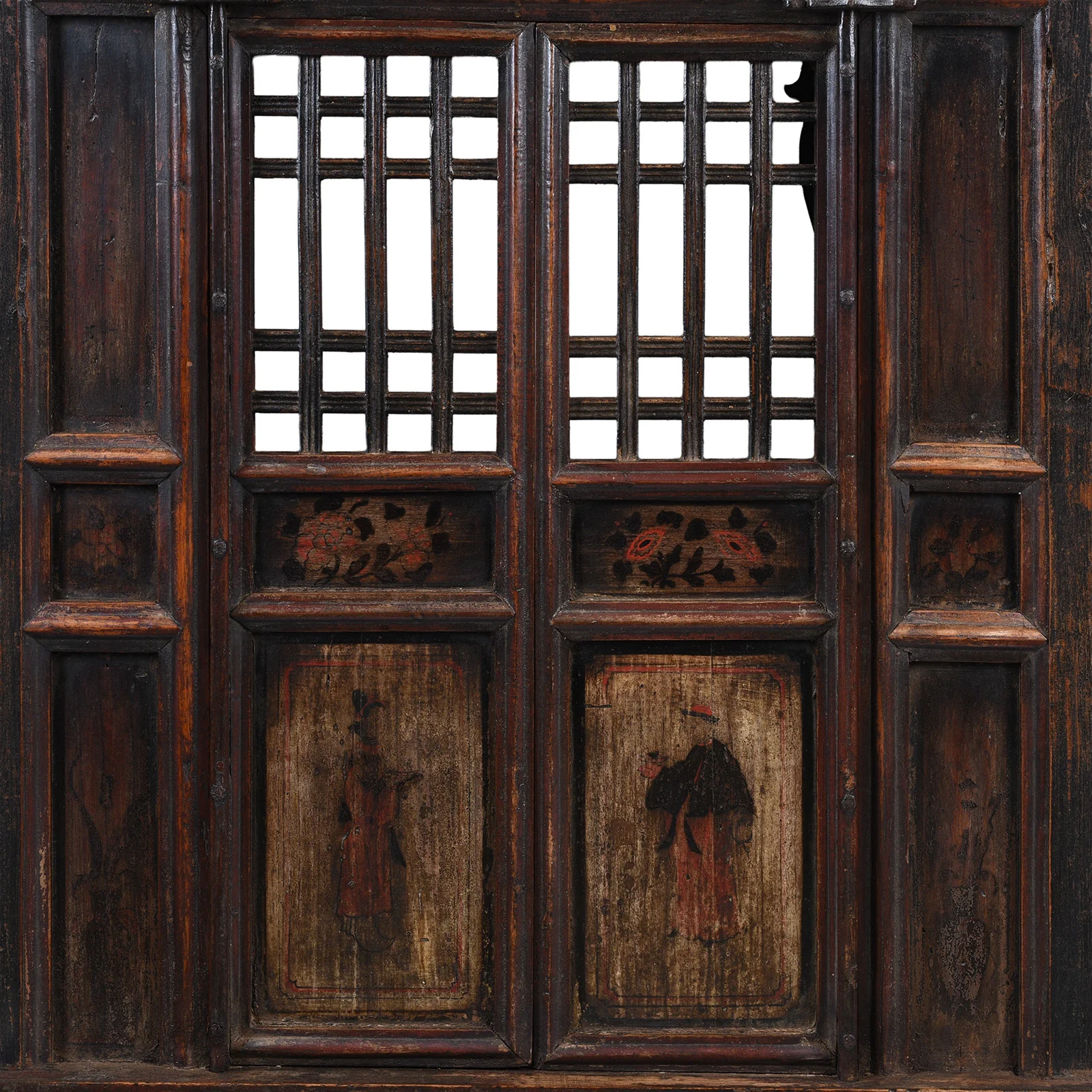Chinese Painted lattice Window From Shanxi - 19th Century - Image 3