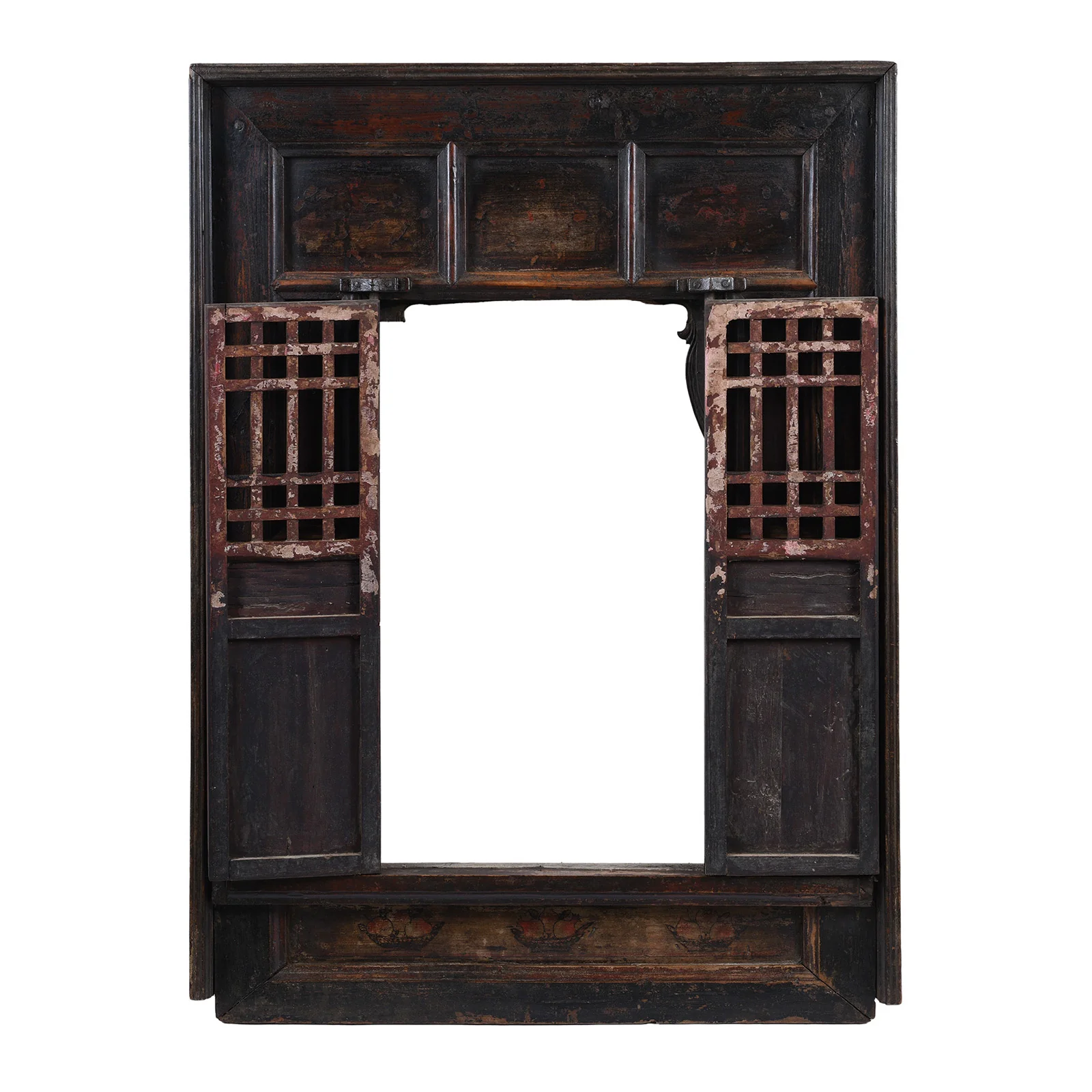 Chinese Painted lattice Window From Shanxi - 19th Century - Image 4