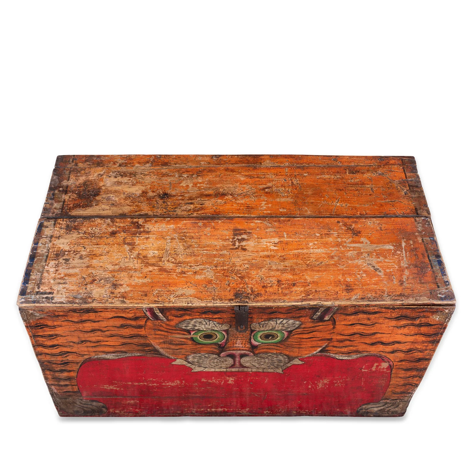 Painted Tiger Chest From Qinghai - 19th Century - Image 4