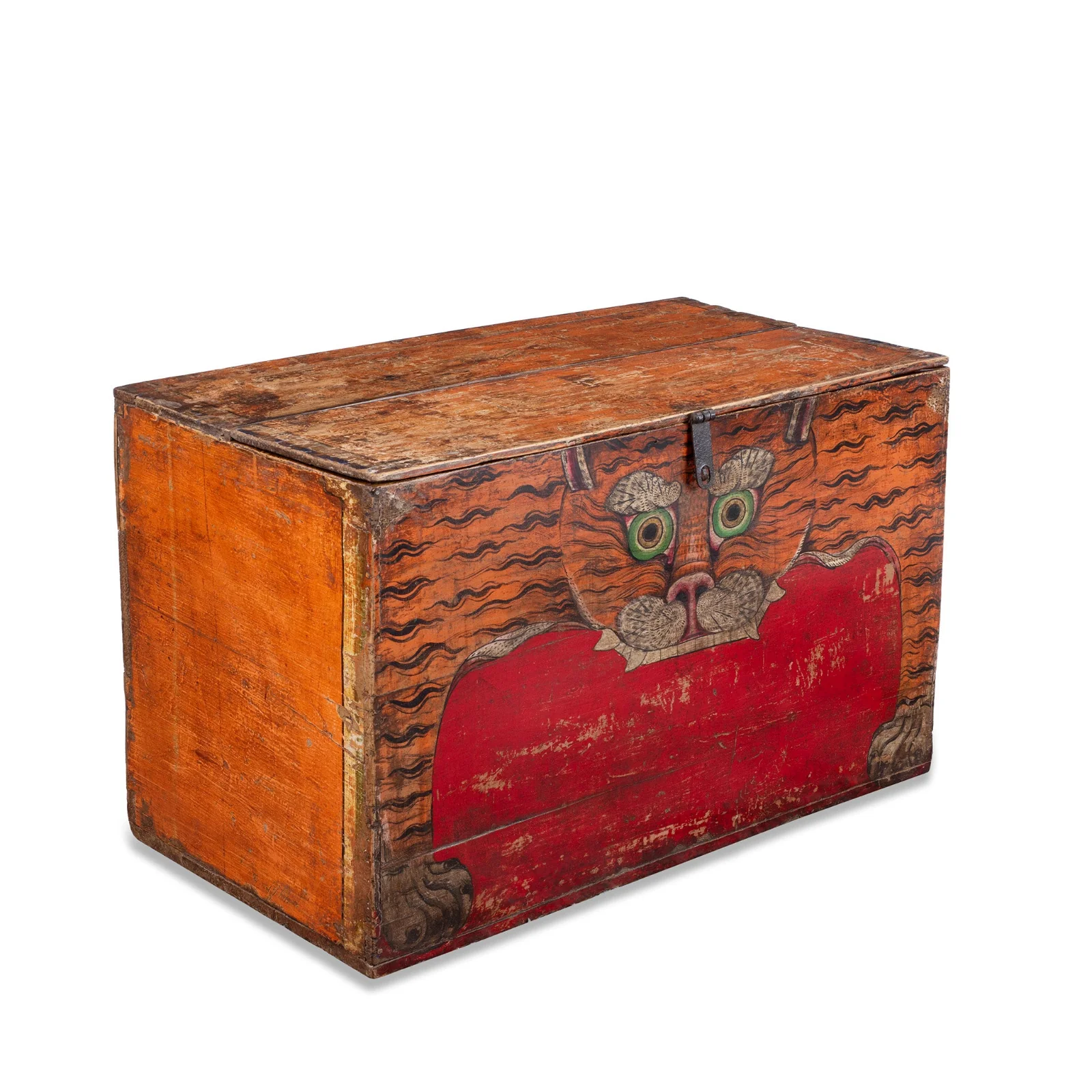 Painted Tiger Chest From Qinghai - 19th Century - Image 7