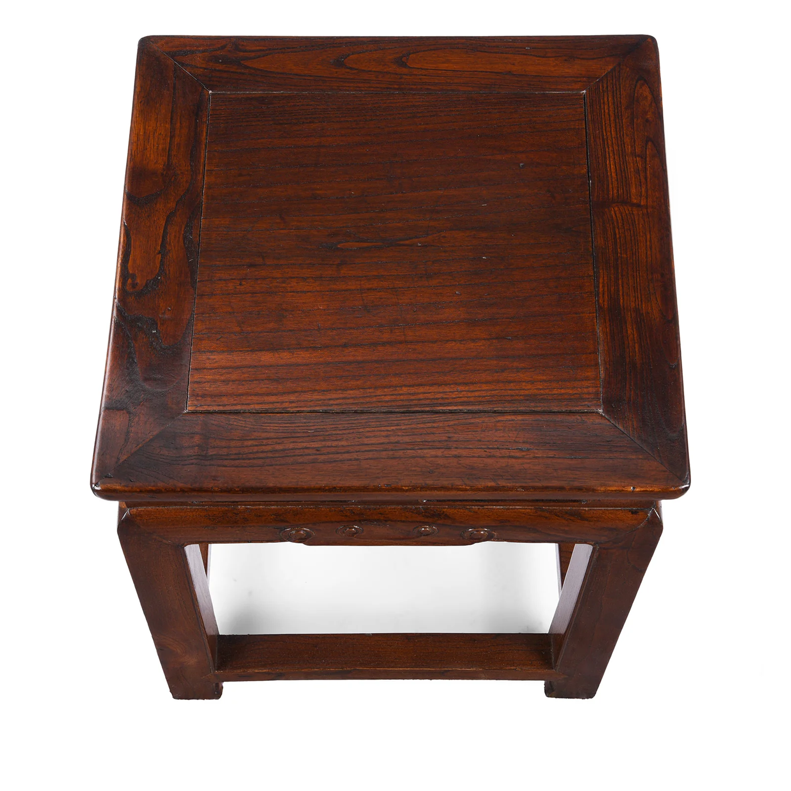 Red Elm Square Side Table From Jiangsu - 19th Century - Image 4