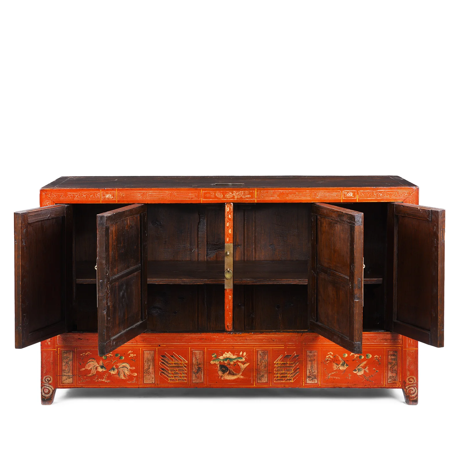 Red Lacquer Dongbei Sideboard - Ca 1920 - Image 3