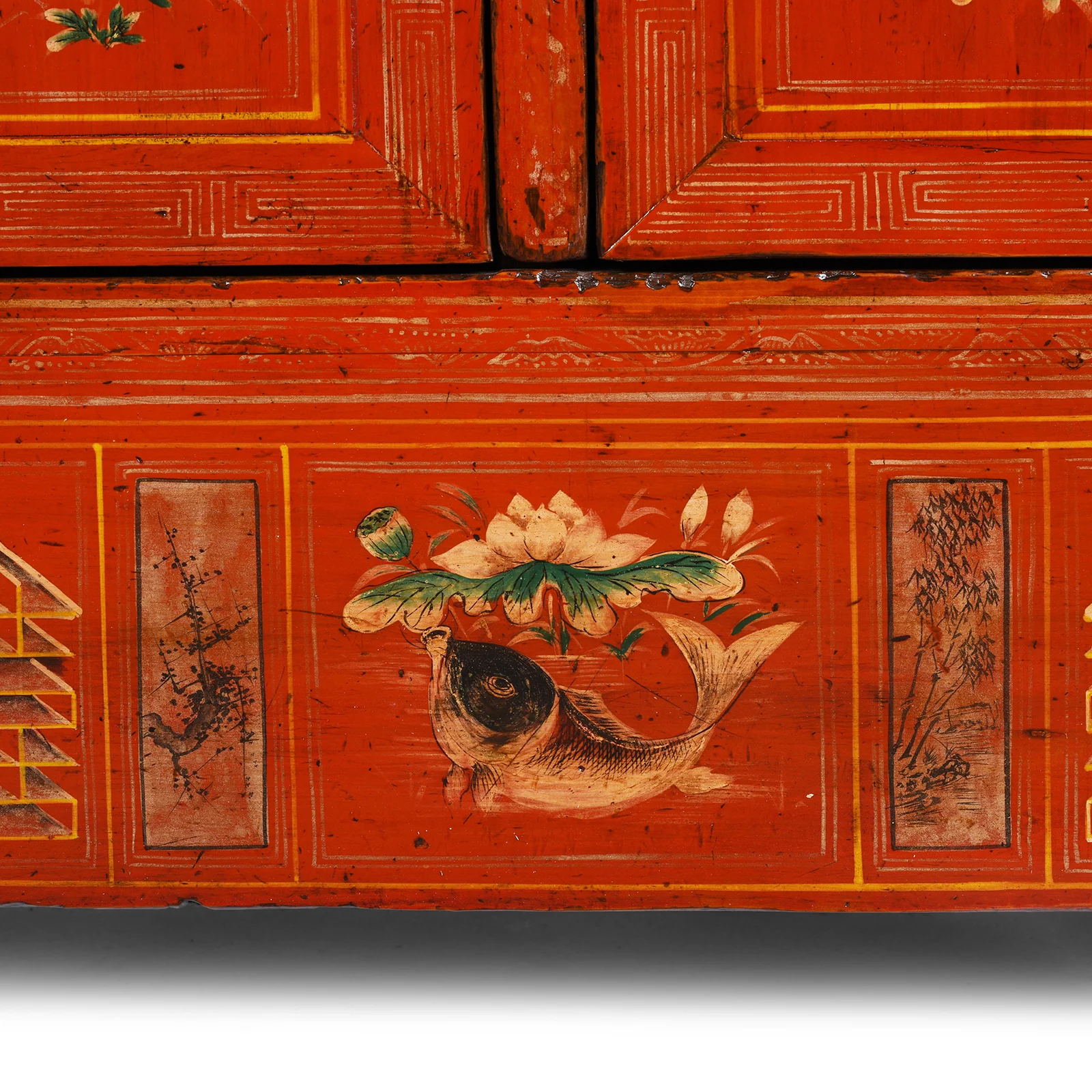 Red Lacquer Dongbei Sideboard - Ca 1920 - Image 7