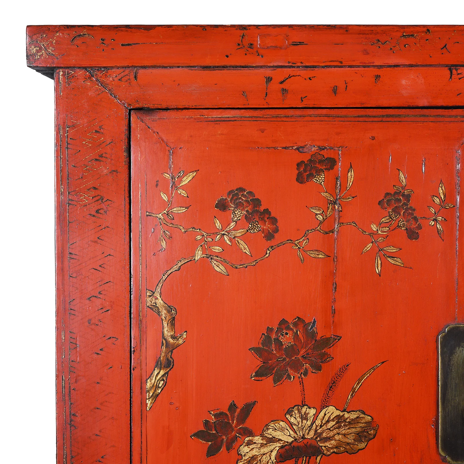 Red Lacquer Wedding Cabinet From Shanxi -19thC - Image 3