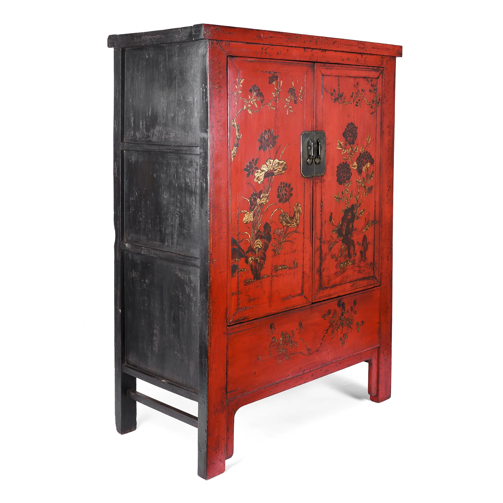 Red Lacquer Wedding Cabinet From Shanxi -19thC - Image 5