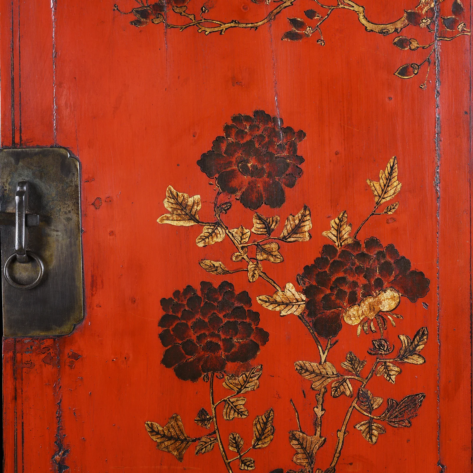 Red Lacquer Wedding Cabinet From Shanxi -19thC - Image 7