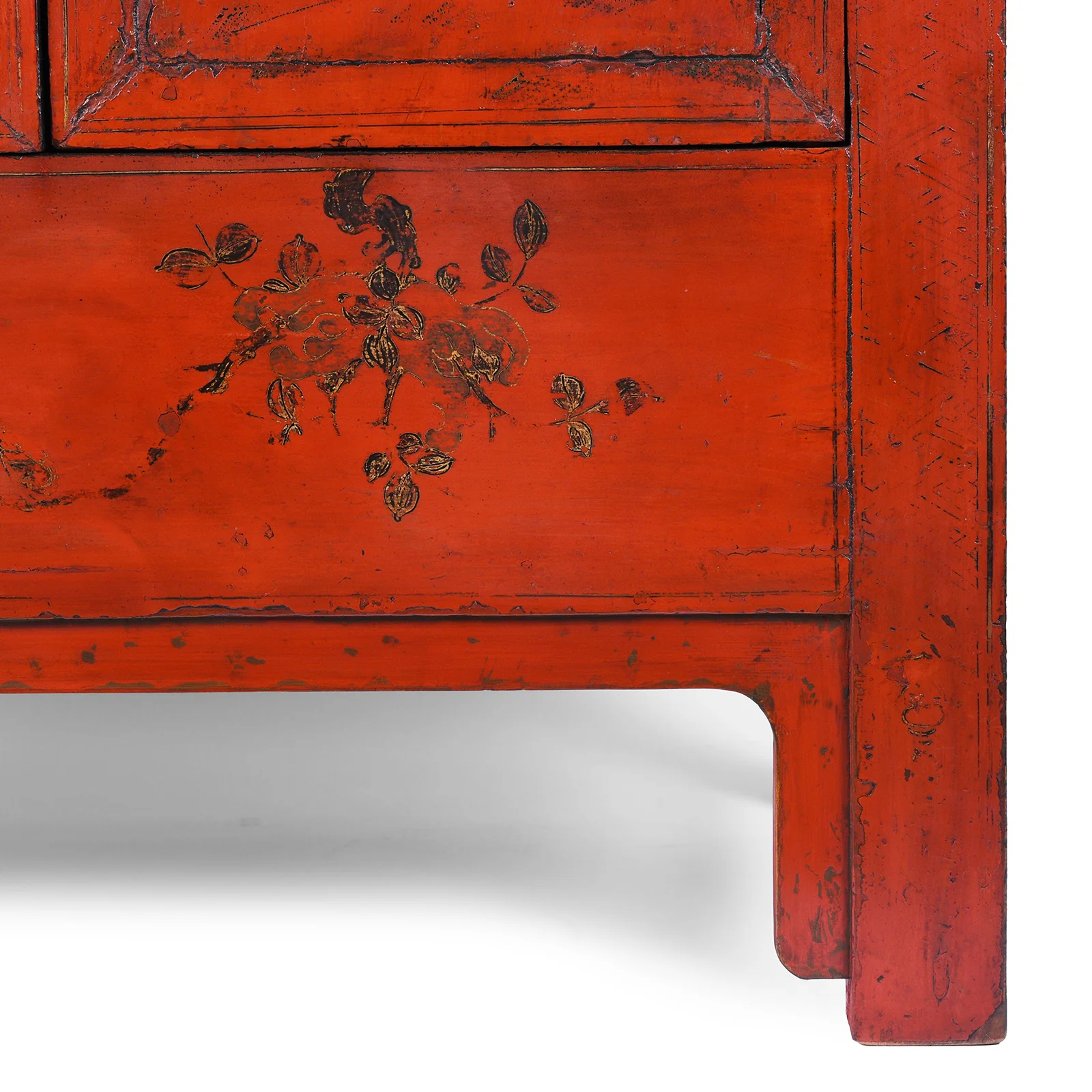 Red Lacquer Wedding Cabinet From Shanxi -19thC - Image 9