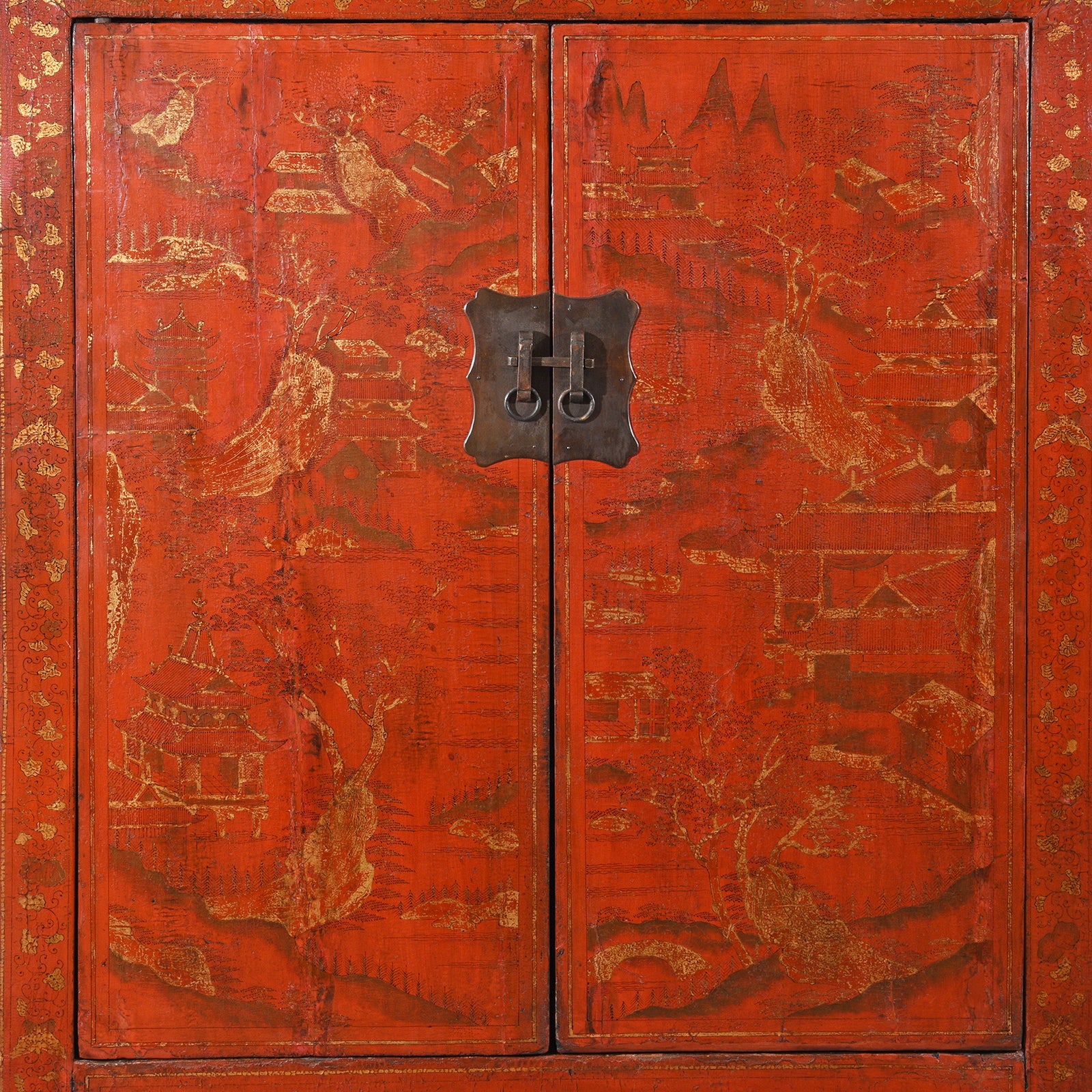 Red Lacquer Wedding Cabinet From Shanxi - Early 19thC - Image 2