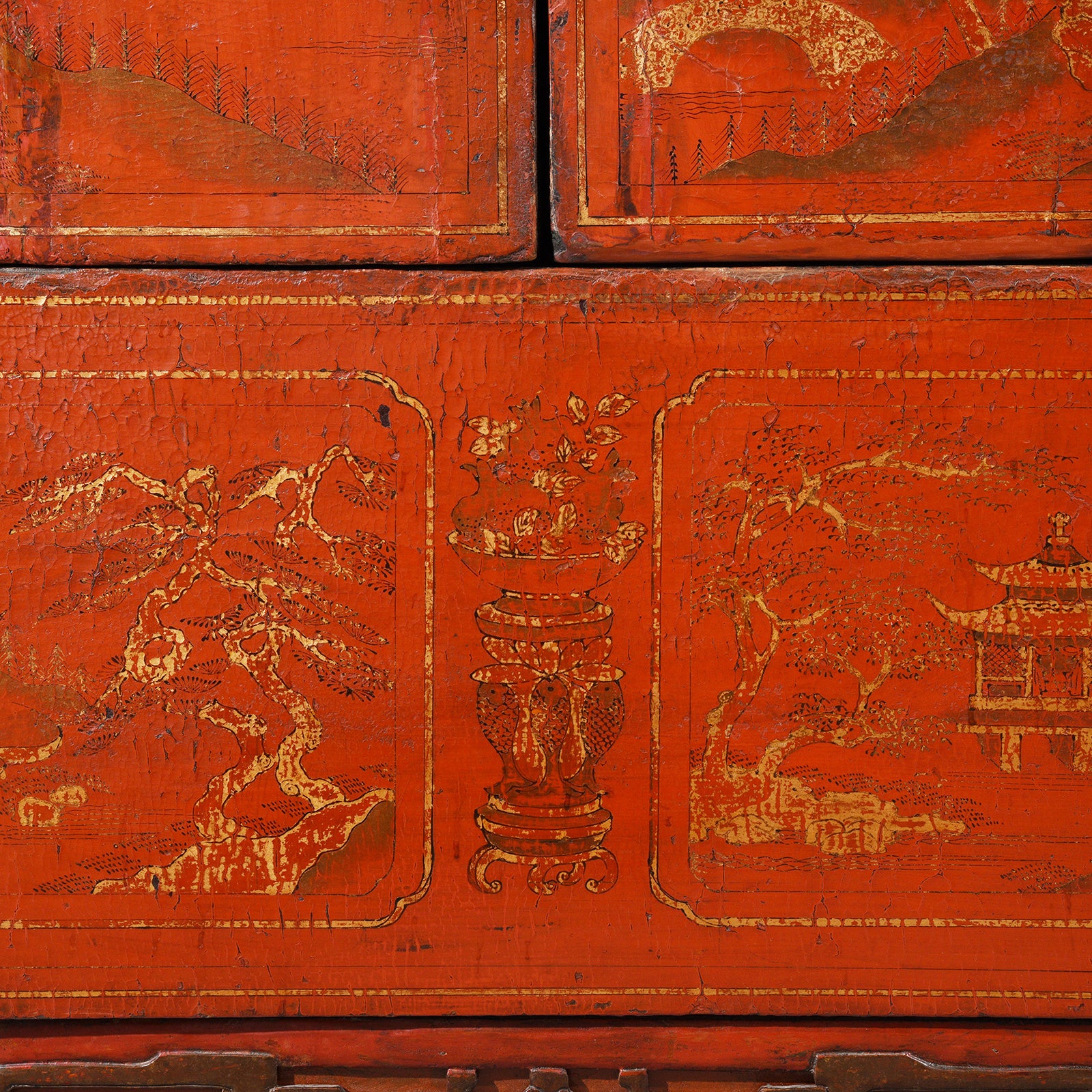 Red Lacquer Wedding Cabinet From Shanxi - Early 19thC - Image 3