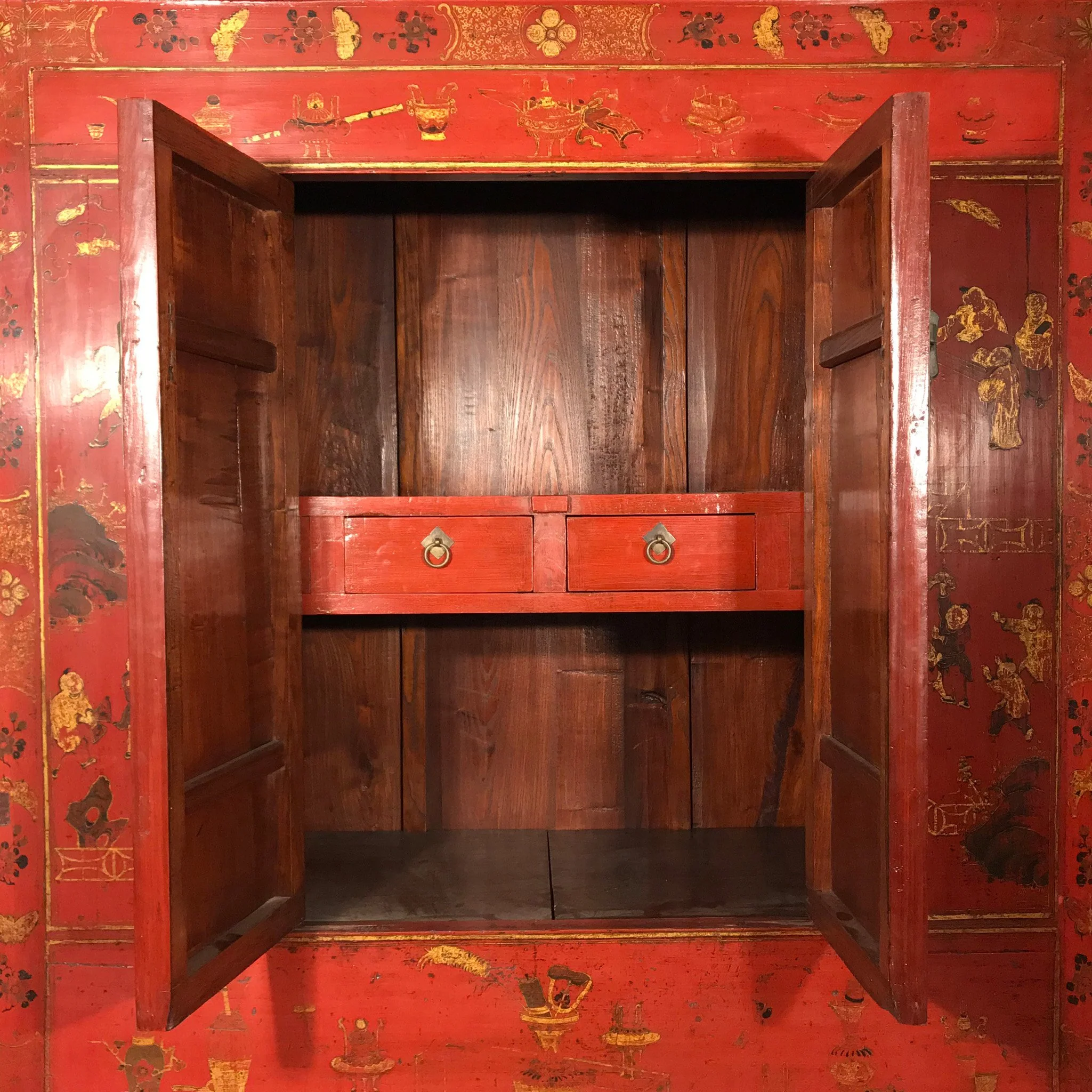 Red Lacquer Wedding Cabinet From Shanxi - 19thC - Image 10