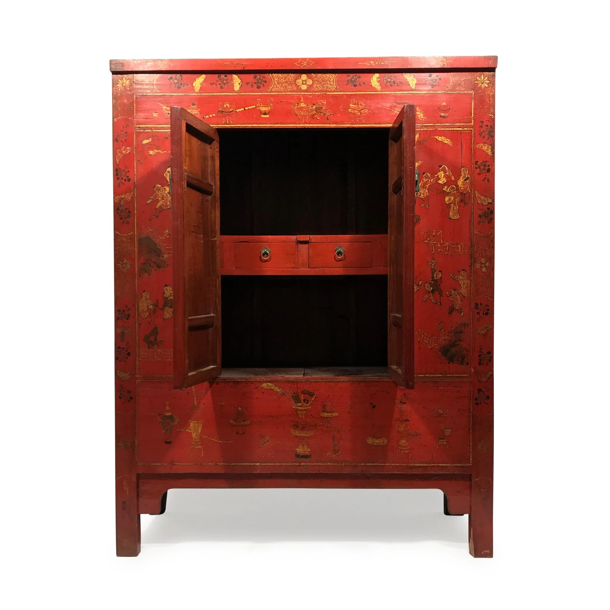 Red Lacquer Wedding Cabinet From Shanxi - 19thC - Image 6