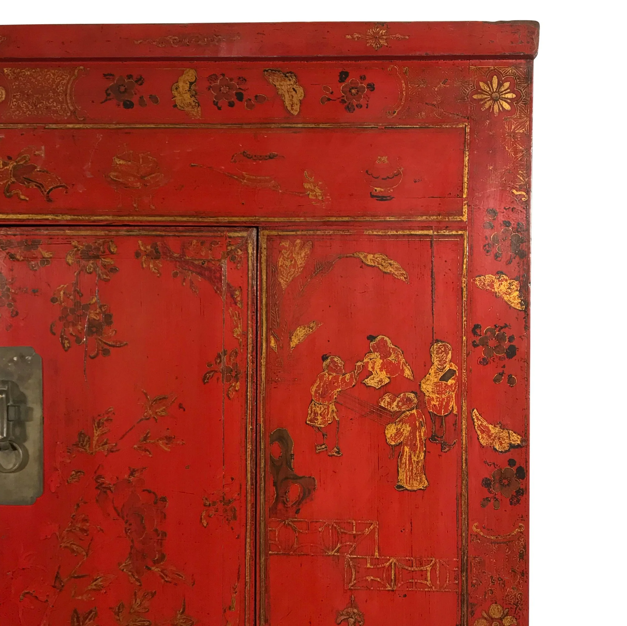 Red Lacquer Wedding Cabinet From Shanxi - 19thC - Image 9