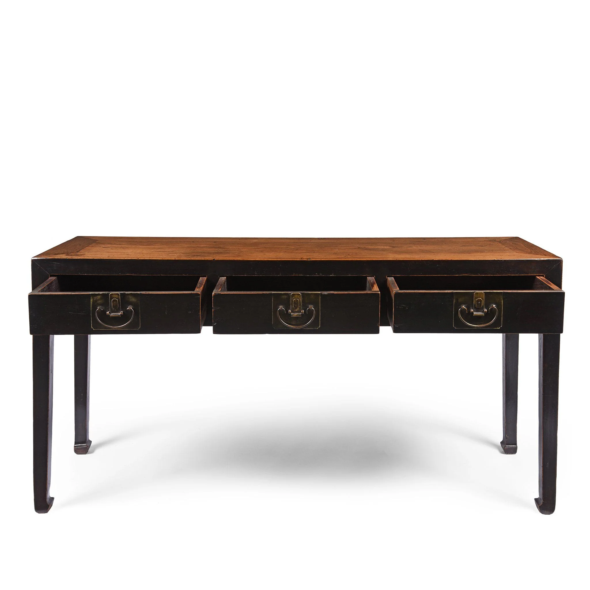 3 Drawer Console Table With Dark Lacquer - 19thC - Image 7